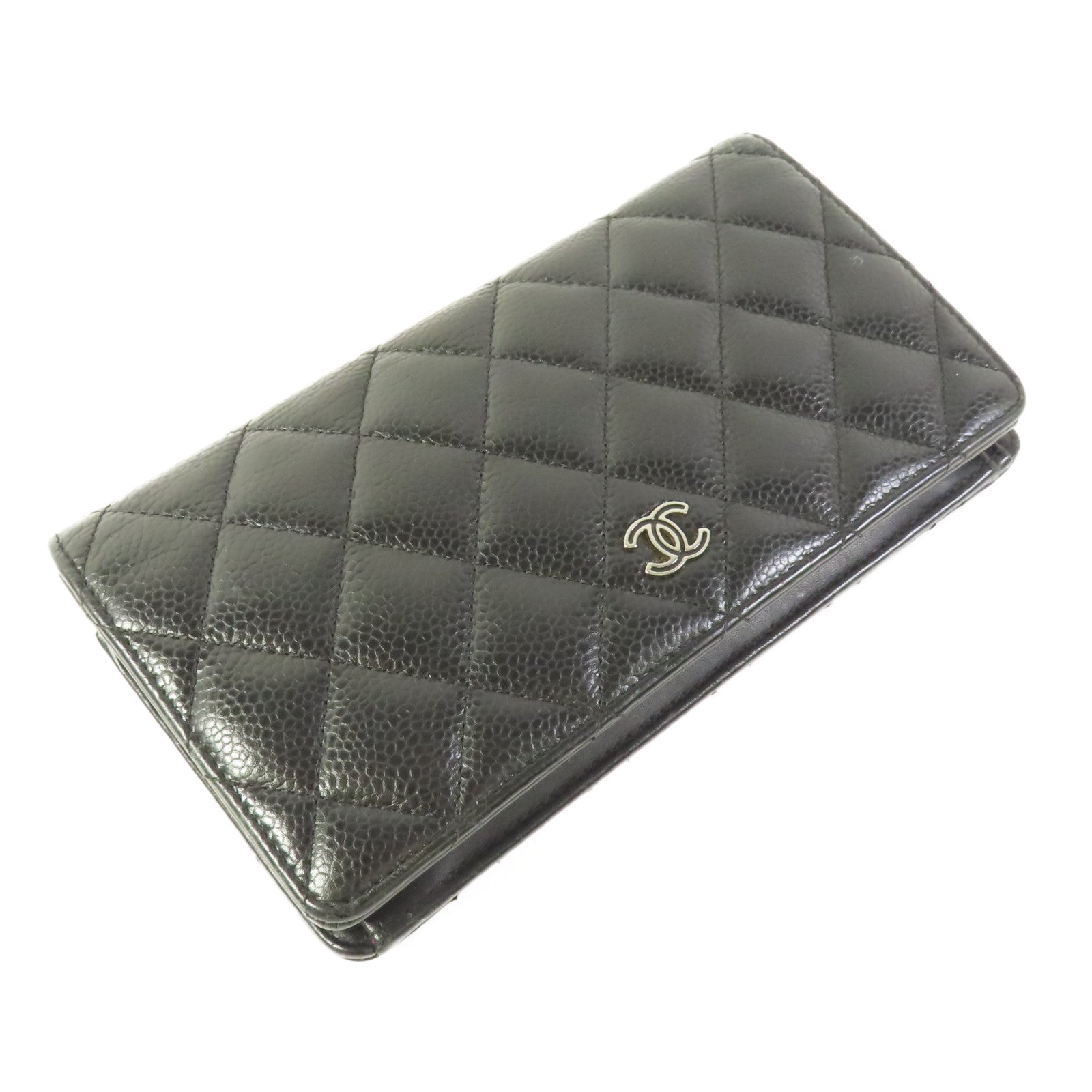 CHANEL 牛皮皮革Long Wallet銀扣長錢包