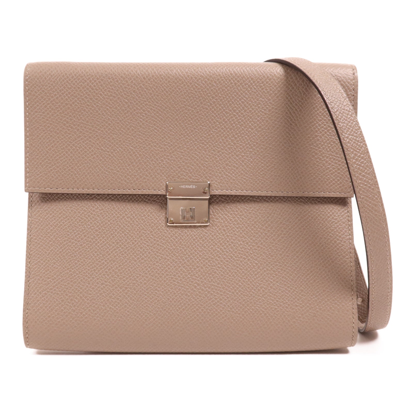HERMES Epsom皮革Clic 16銀扣肩背袋
