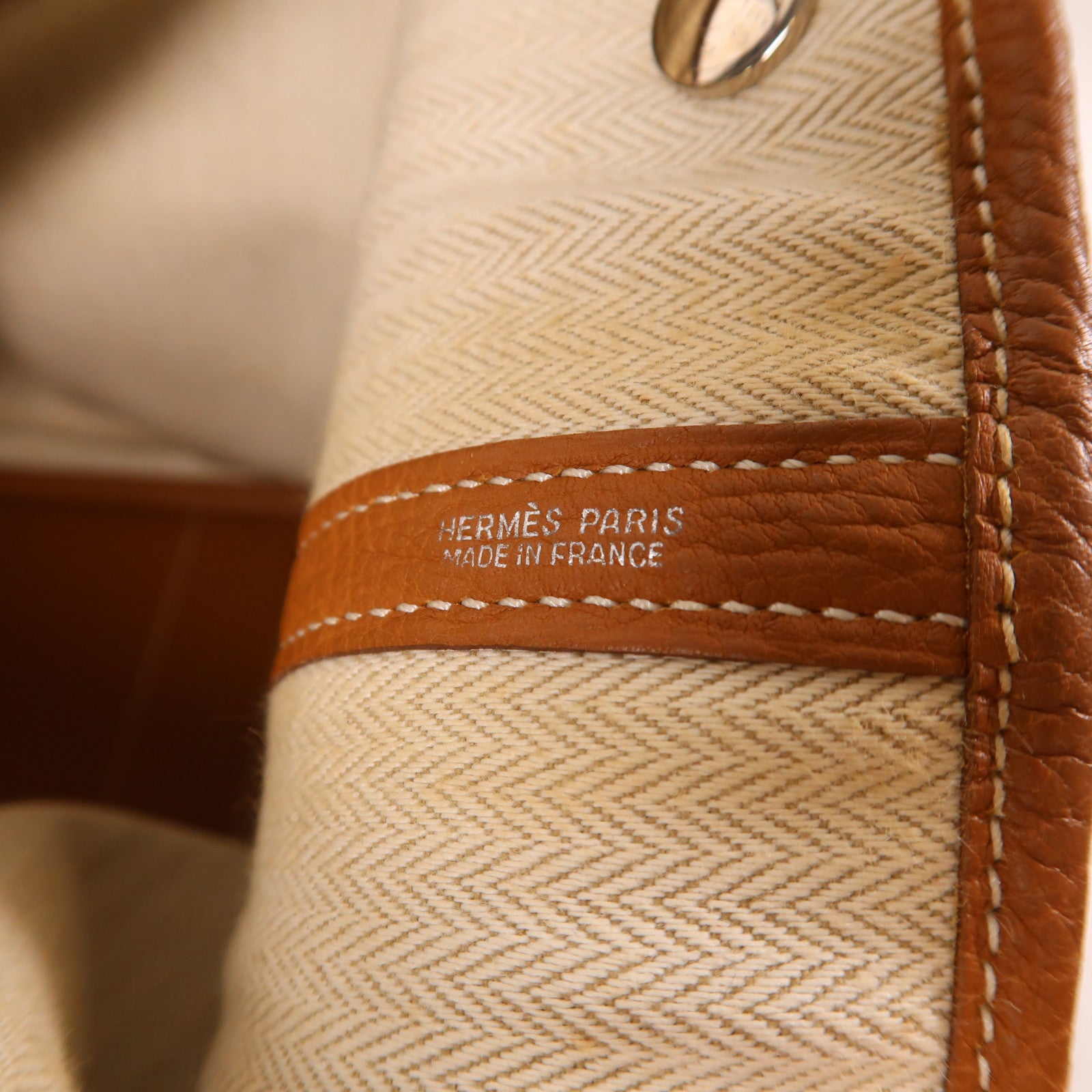 HERMES Negonda皮革Garden Party PM銀扣手挽袋