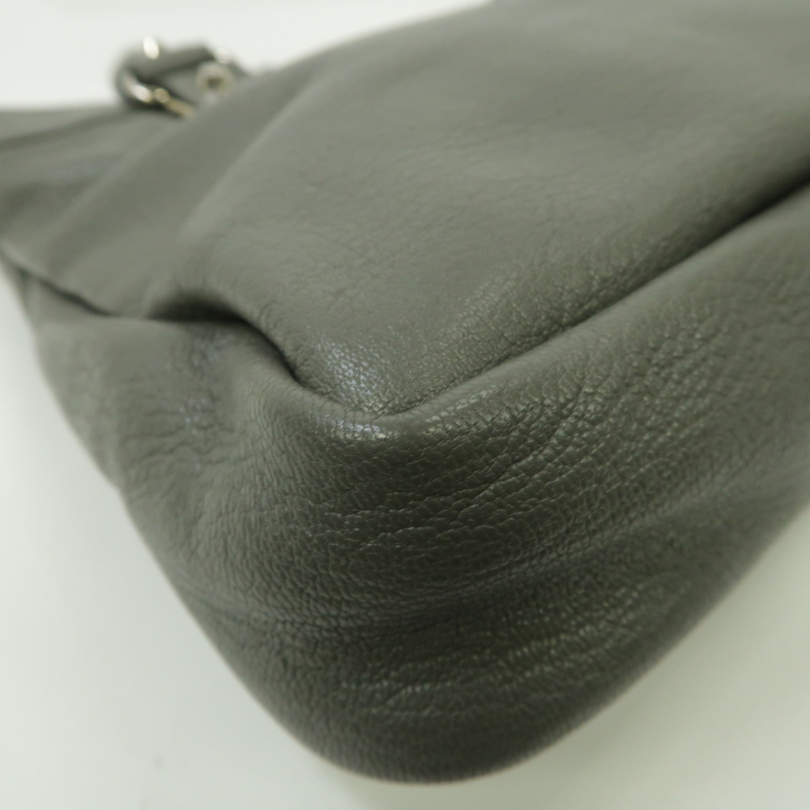 BALENCIAGA 牛皮皮革Metallic Edge City銀扣手挽肩背兩用袋灰色