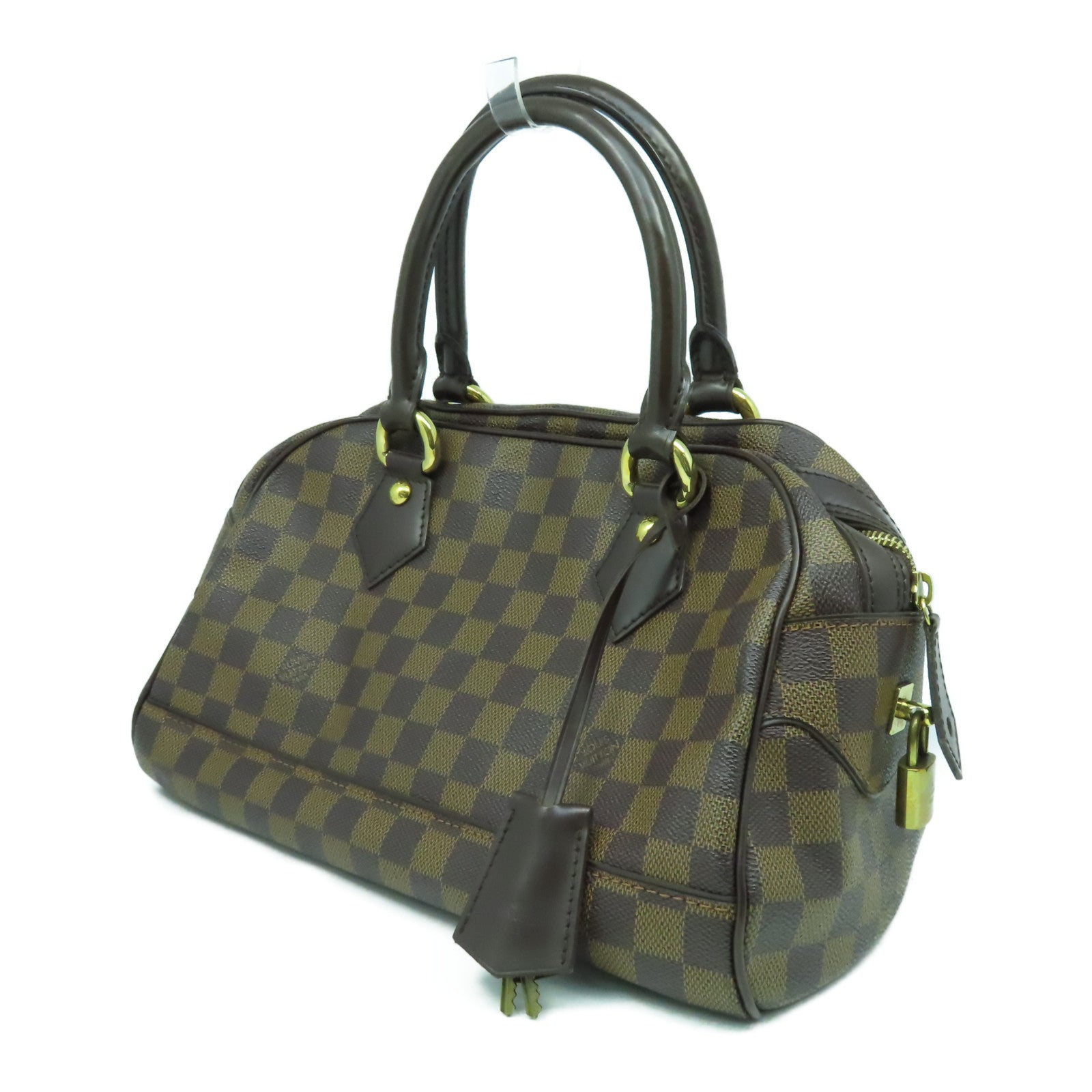 LOUIS VUITTON 【激減優惠】Damier Ebene Duomo金扣手挽袋啡色