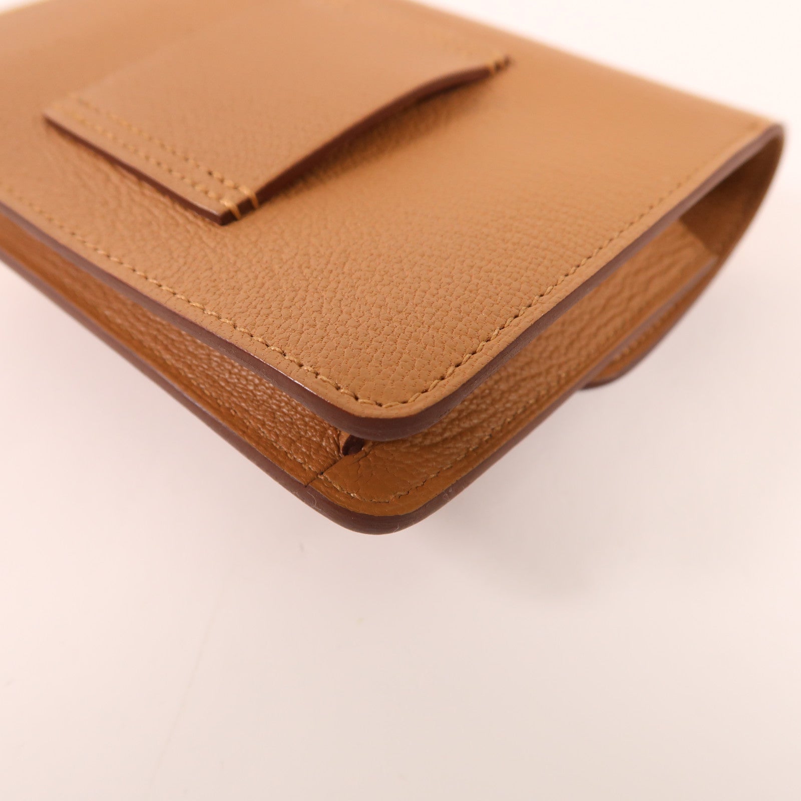 HERMES Chevre皮革Roulis Slim銀扣錢包