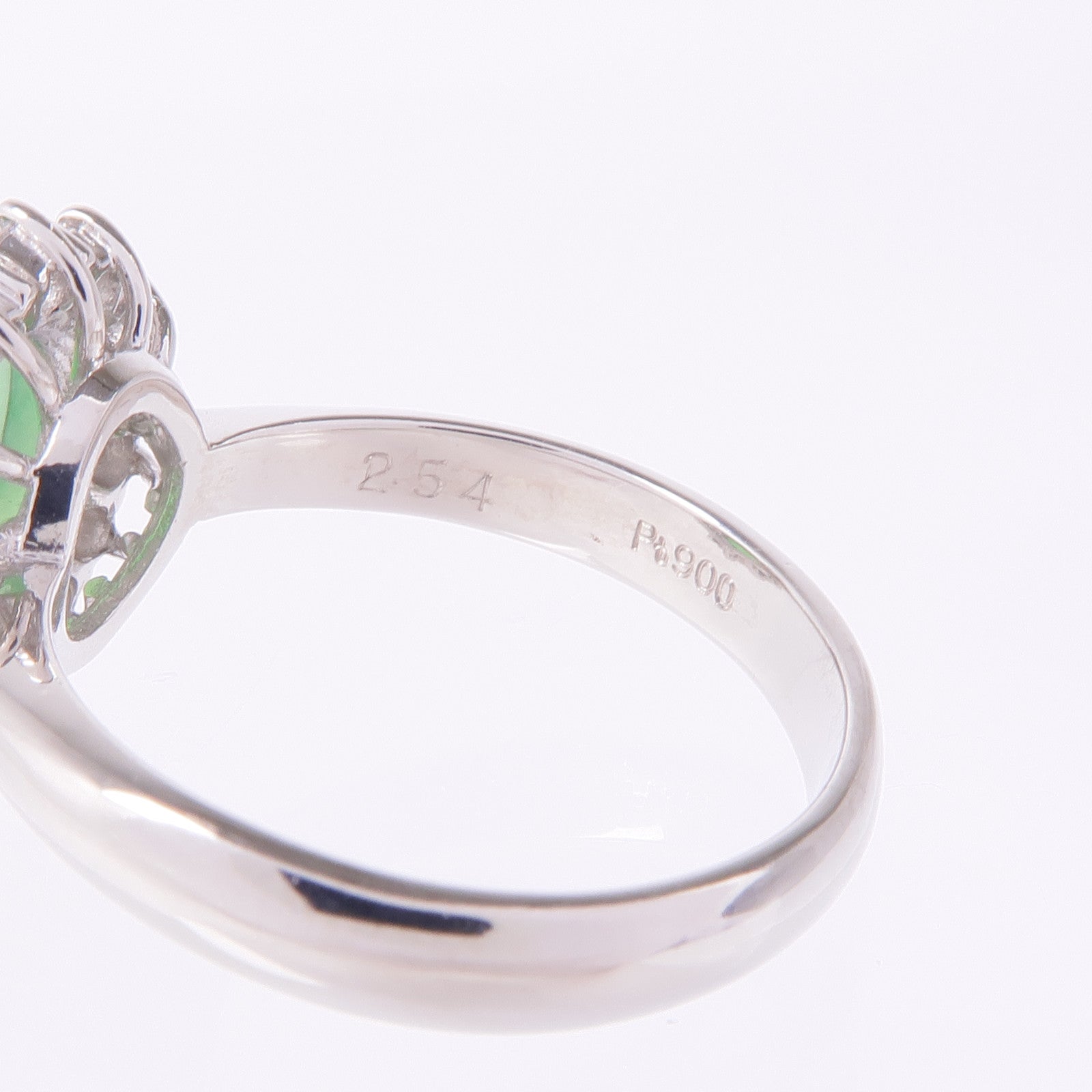 JEWELRY PT900鉑金Jade Diamond Ring翡翠/鑽石戒指US#6.75