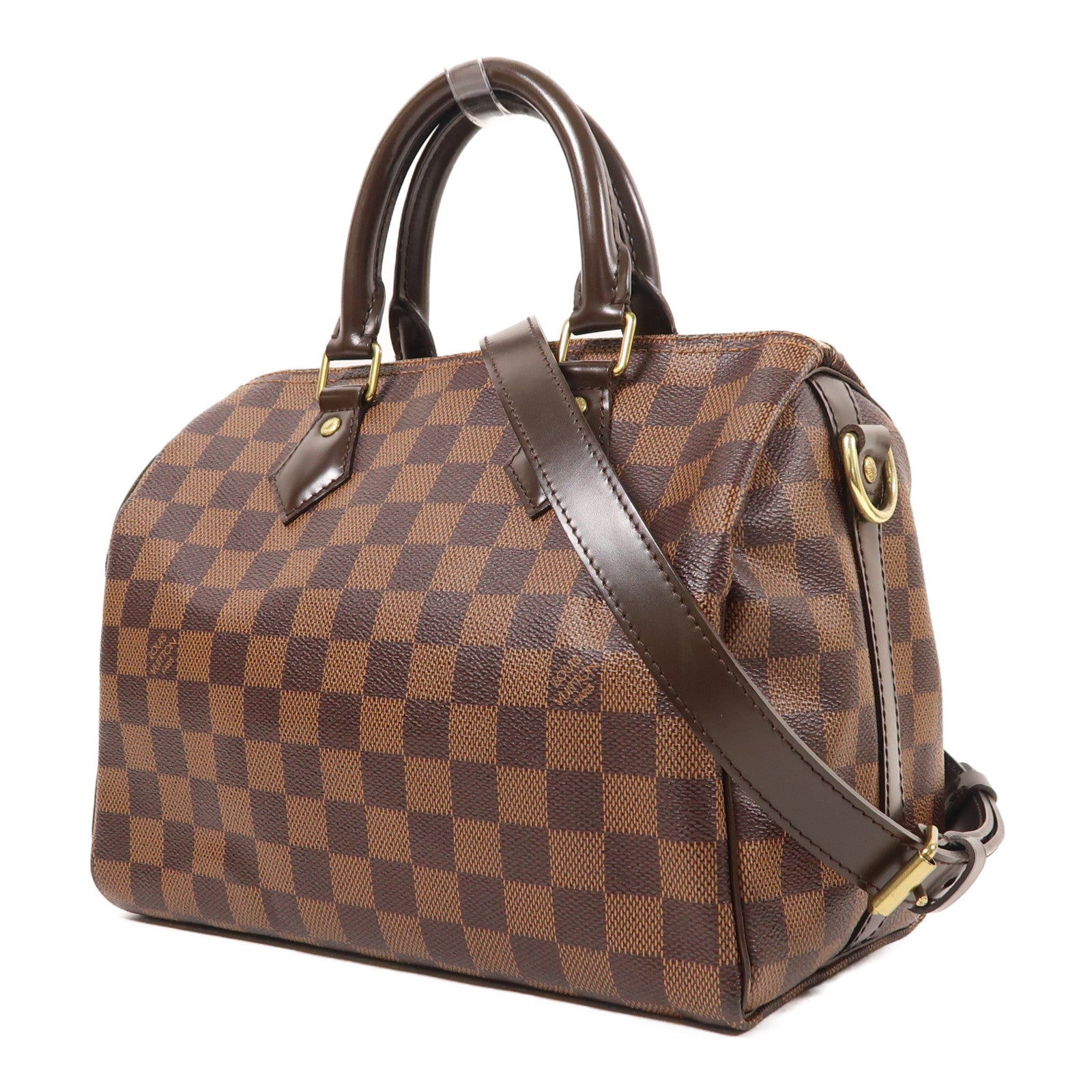 LOUIS VUITTON Damier Ebene Speedy Bandouliere 25手挽肩背兩用袋