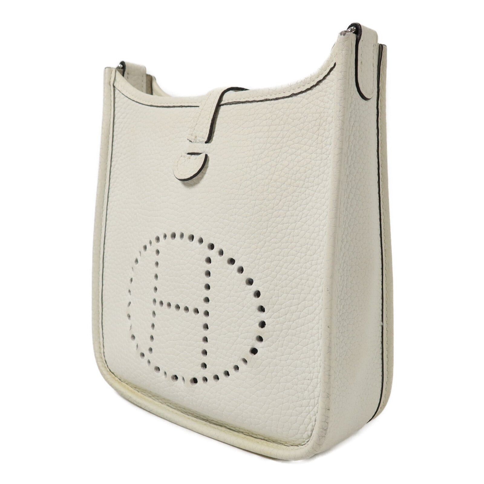HERMES Clemence皮革Evelyne TPM肩背袋New White