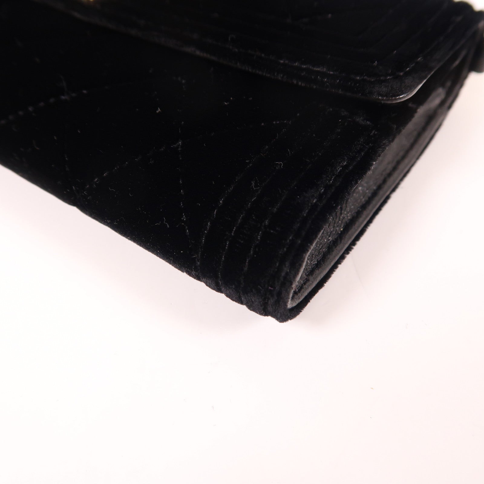 CHANEL CC GHW Chain Shoulder Bag Velvet Black