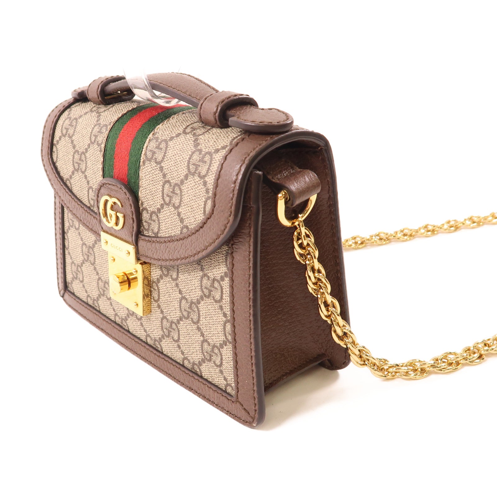 GUCCI 塗層帆布Ophidia GG Mini金扣手挽肩背兩用袋