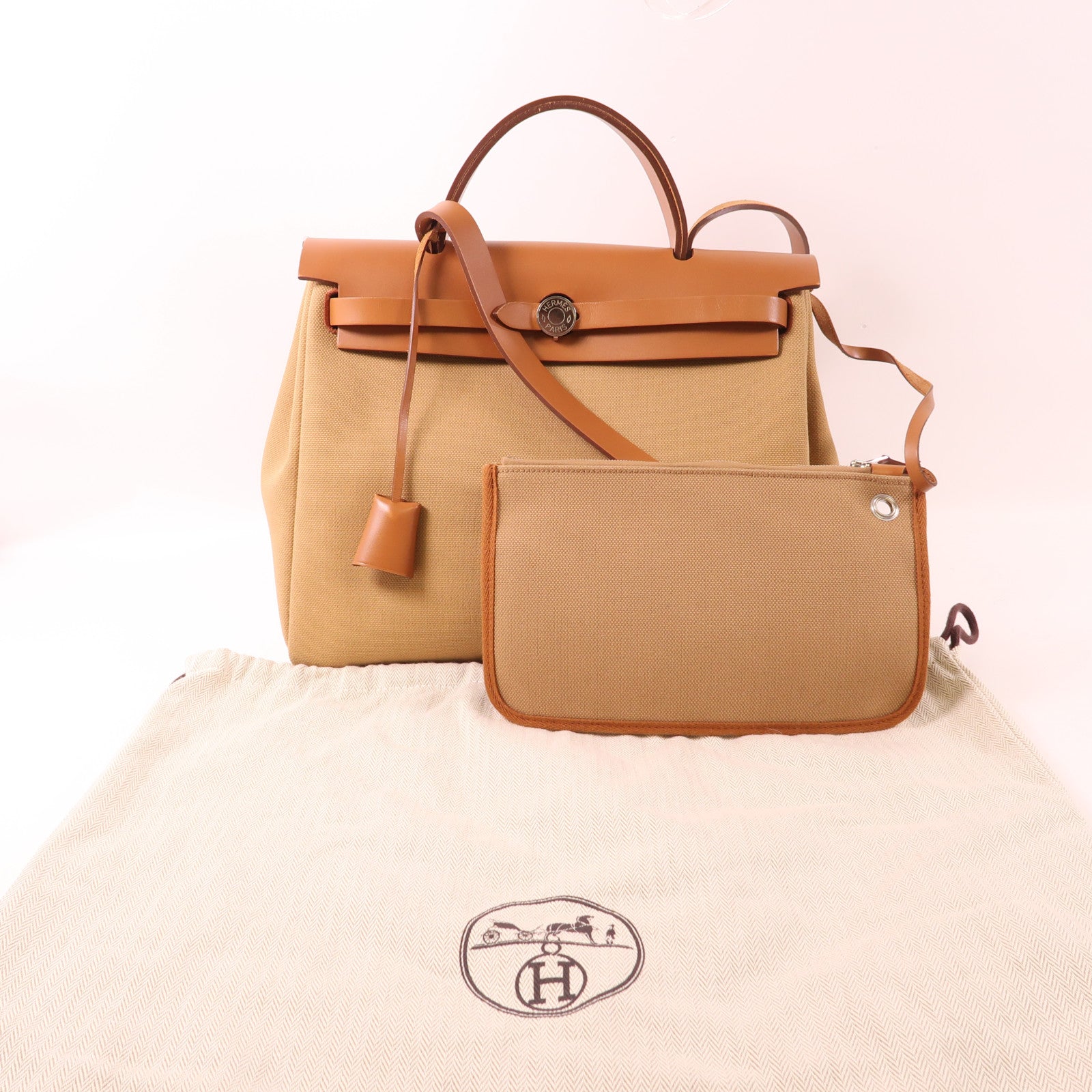 HERMES 帆布Herbag PM手挽肩背兩用袋Chai