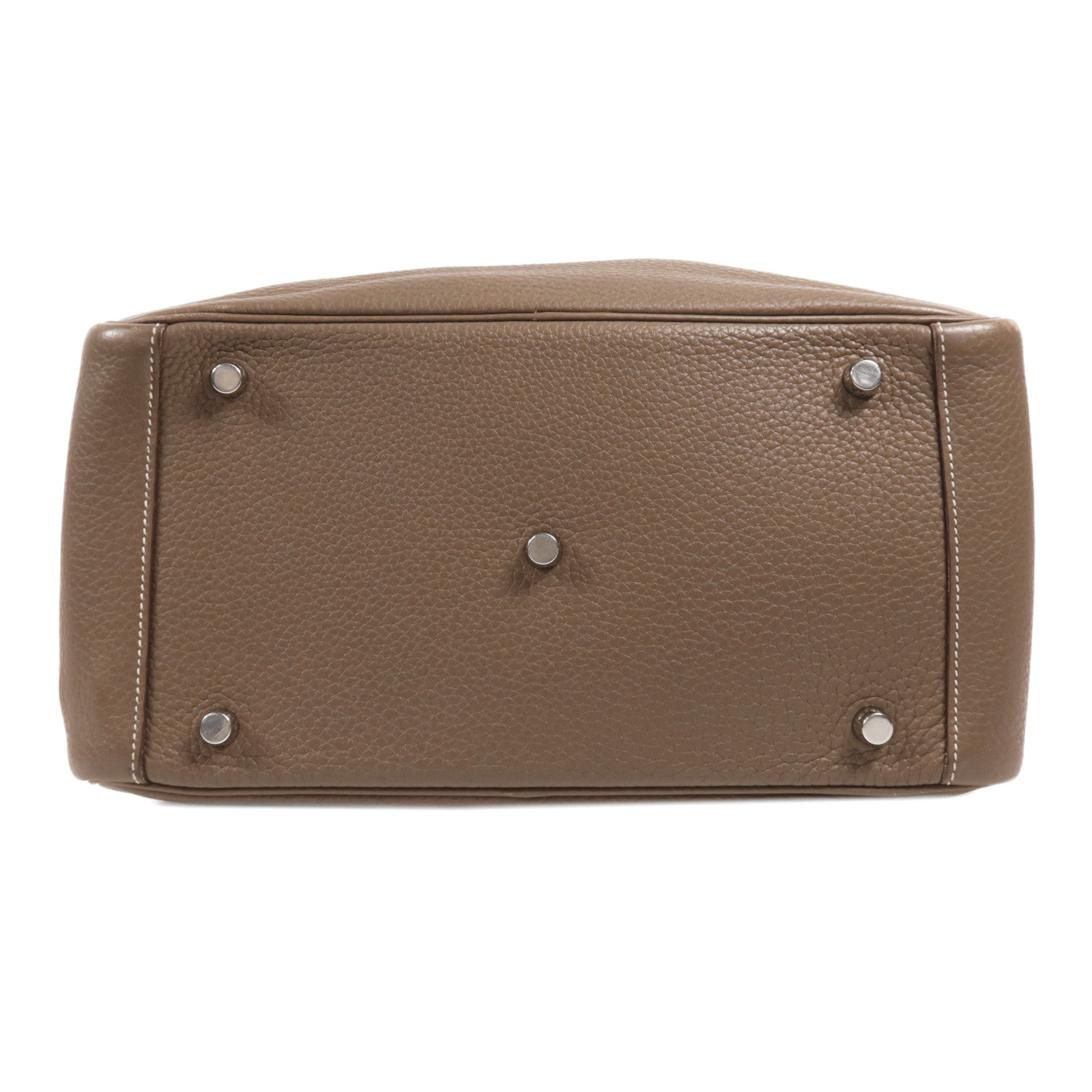 HERMES Togo皮革Lindy 30銀扣手挽肩背兩用袋Etoupe