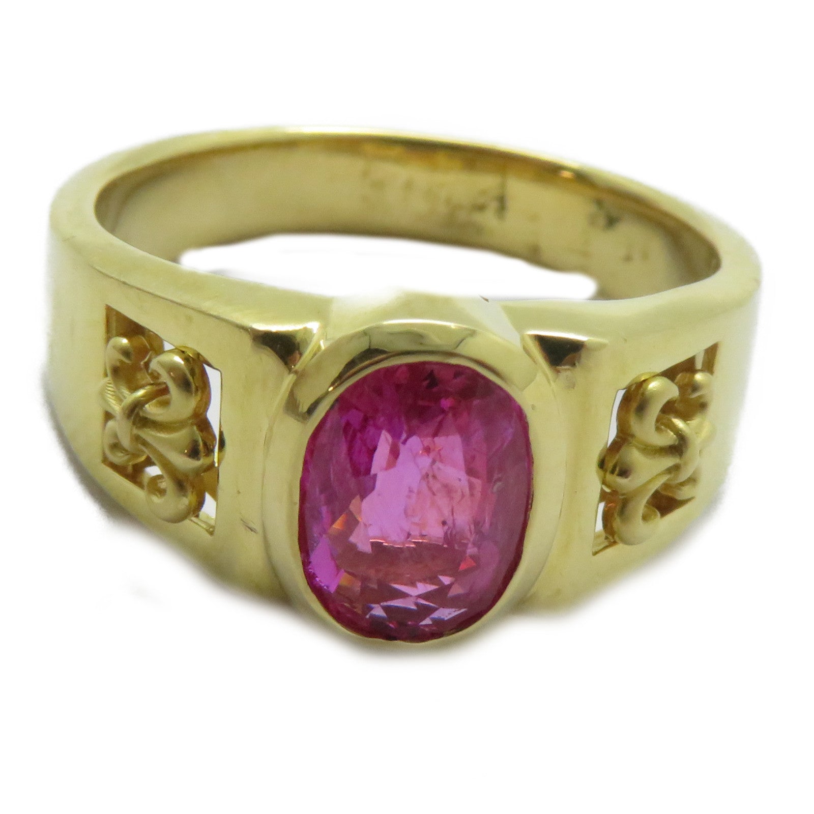 JEWELRY 18K黃金Unheat Sapphire Ring 2.098ct無燒藍寶石戒指US#9.25