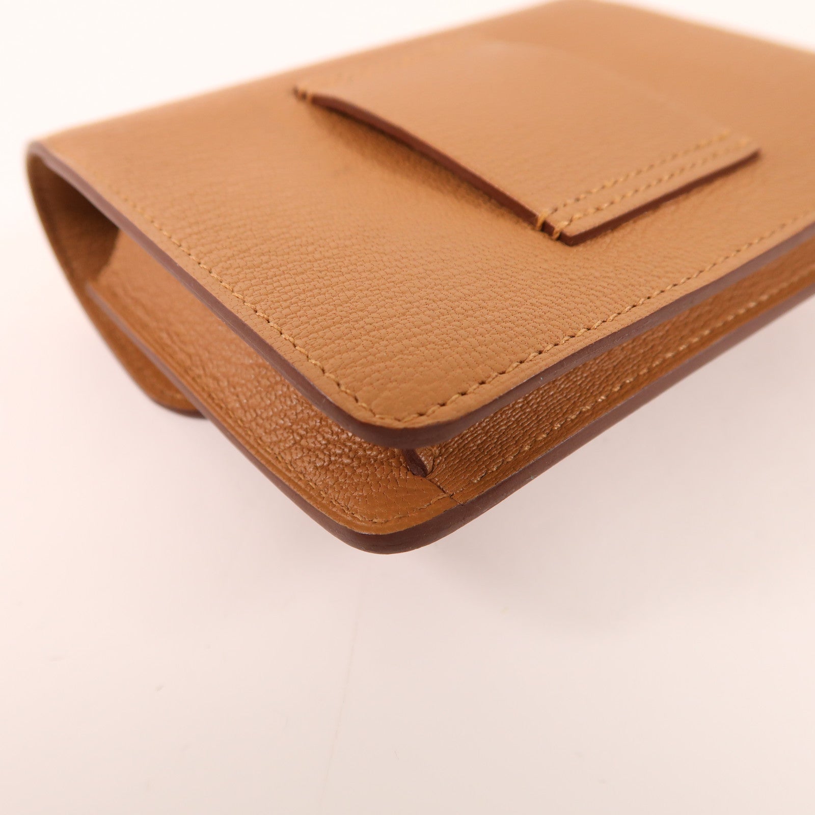 HERMES Chevre皮革Roulis Slim銀扣錢包