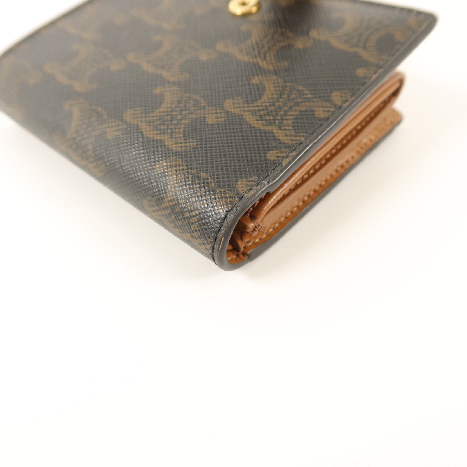 CELINE 塗層帆布Small Strap Triomphe Wallet錢包