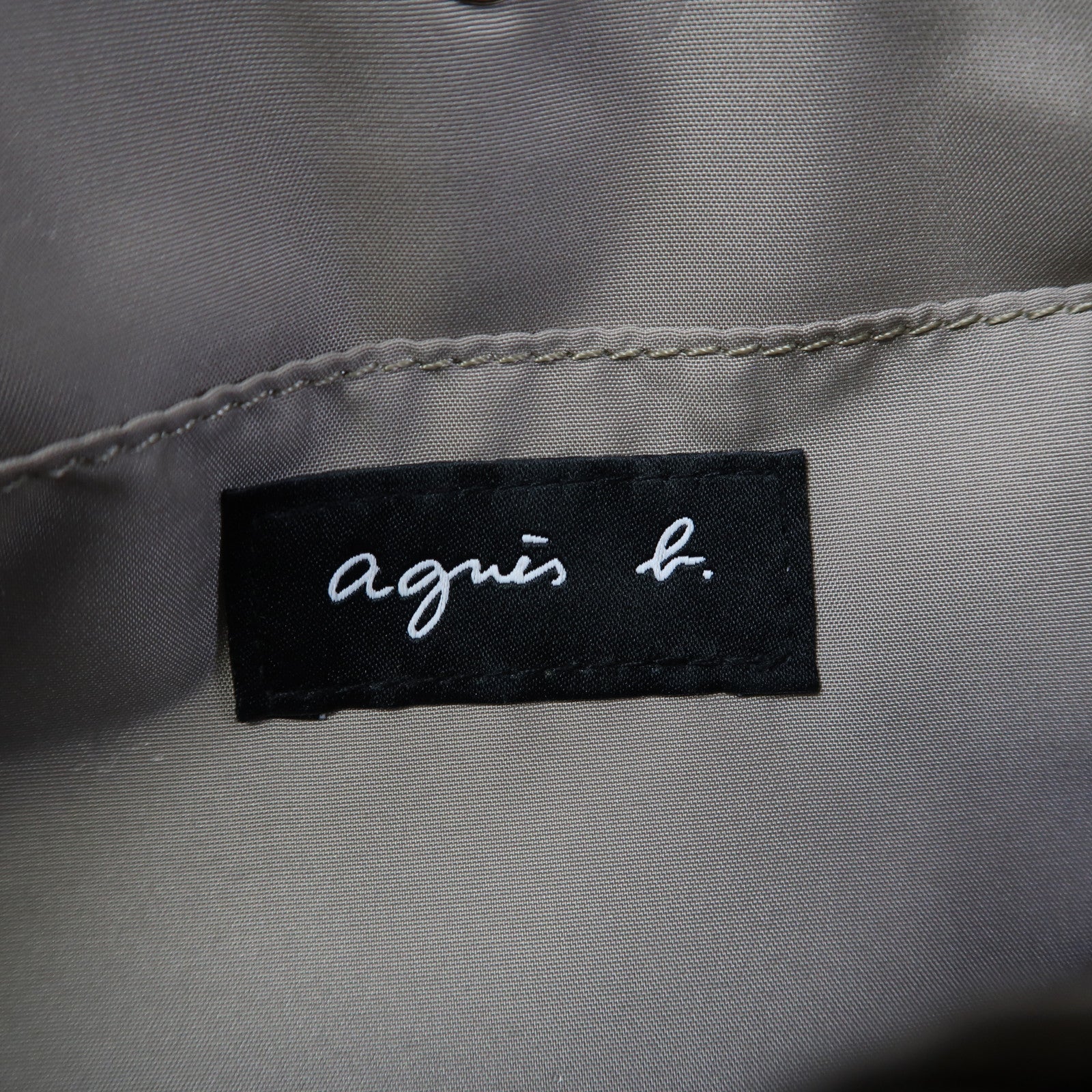 agnes b. 尼龍Tote Bag金扣肩背袋白色