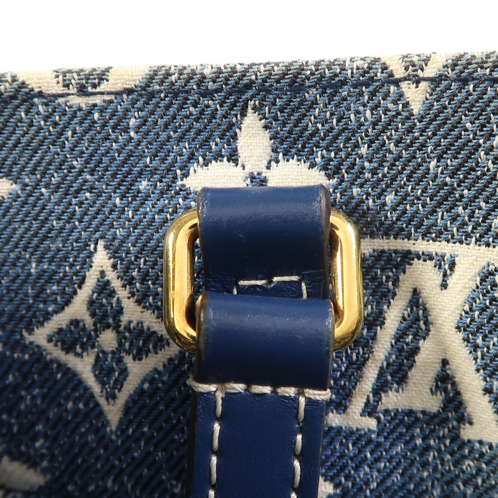 LOUIS VUITTON Monogram Denim On The Go MM金扣手挽肩背兩用袋