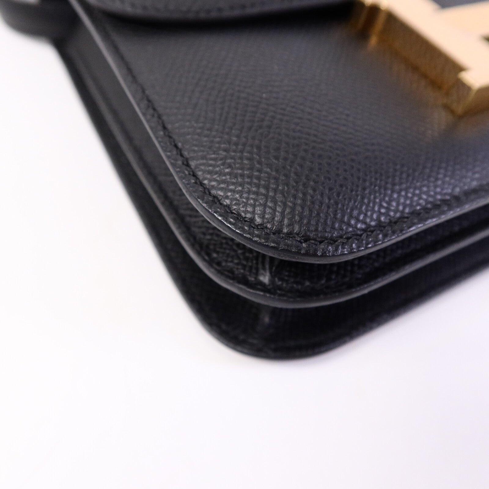HERMES Epsom皮革Constance Mini肩背袋Noir