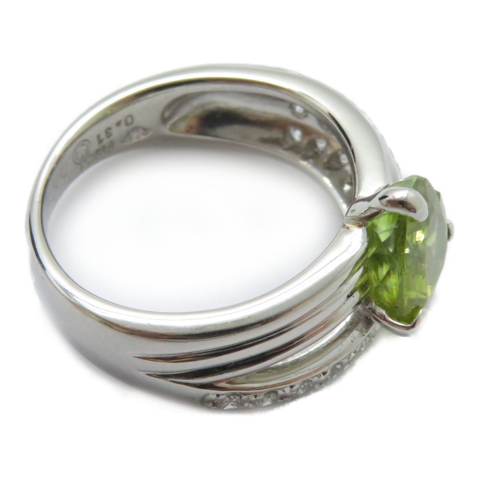 JEWELRY 【激減優惠】PT900鉑金Sphene Ring 2.00ct榍石/0.45ct鑽石戒指US#5