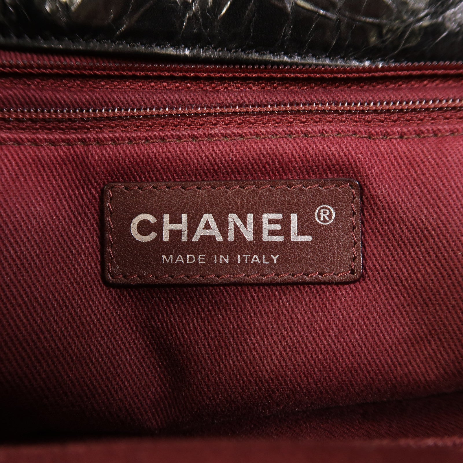 CHANEL 牛皮皮革Chain Shoulder銀扣手挽肩背兩用袋