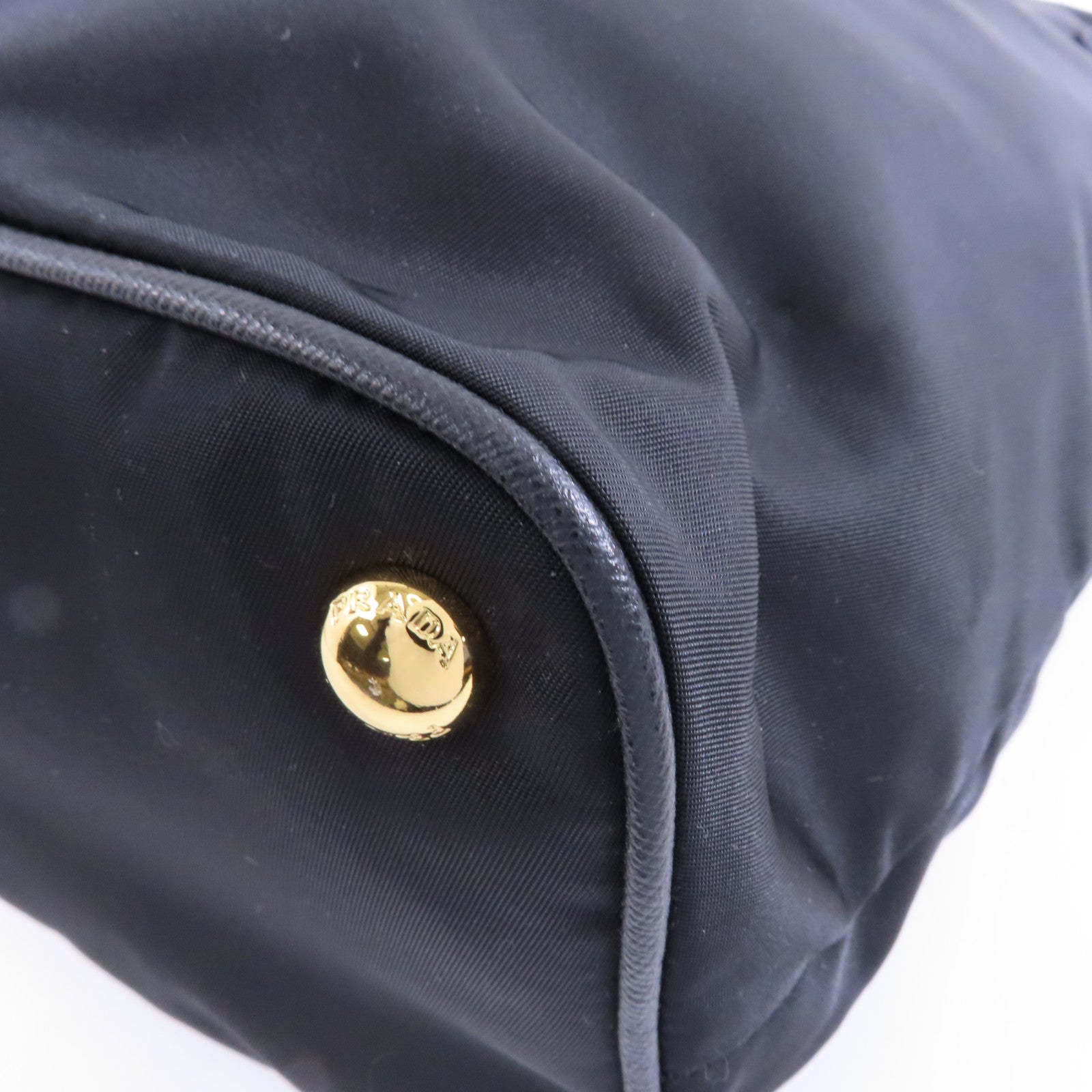 PRADA 尼龍Shoulder Bag金扣肩背袋黑色