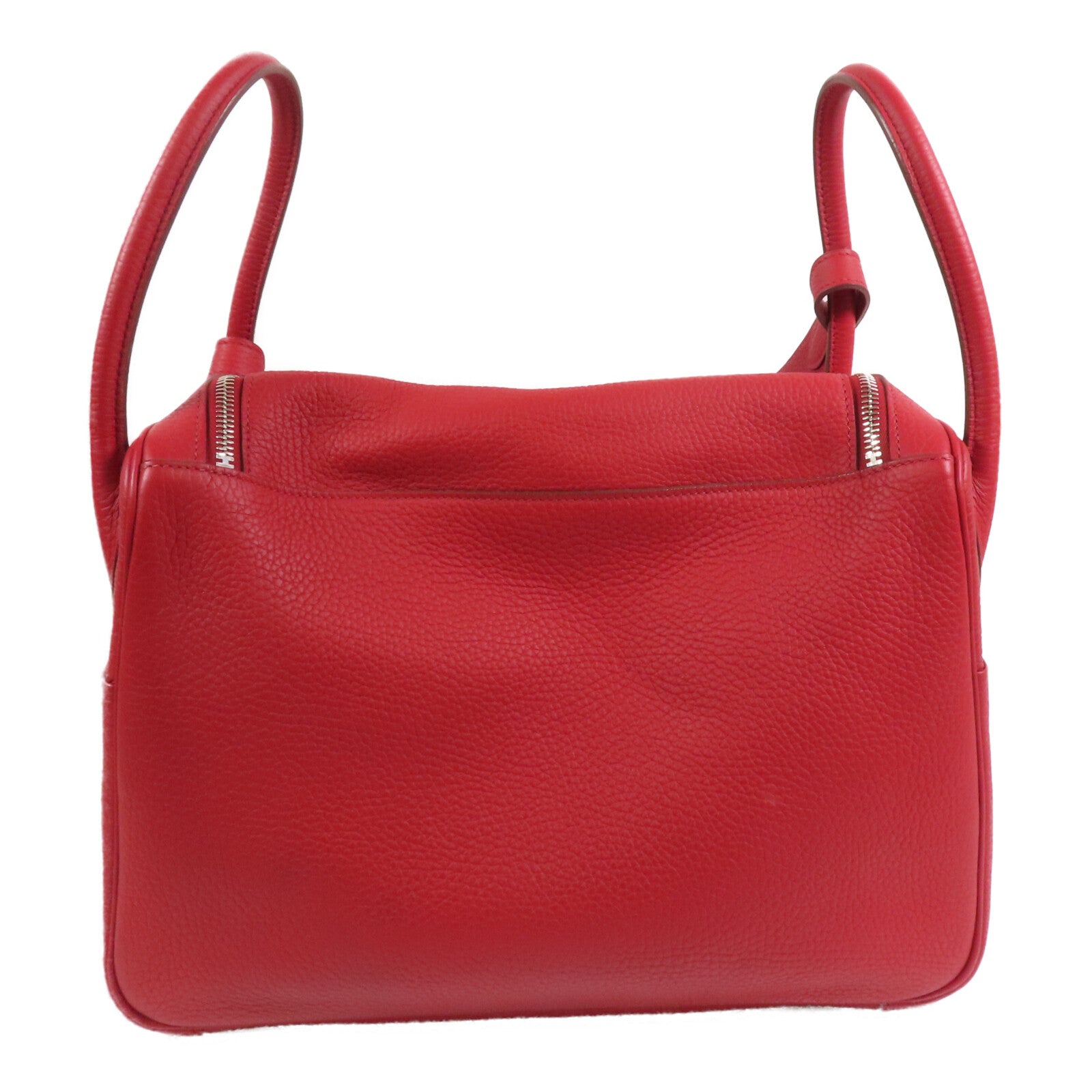 HERMES Clemence皮革Lindy 34銀扣肩背袋Rough Piment