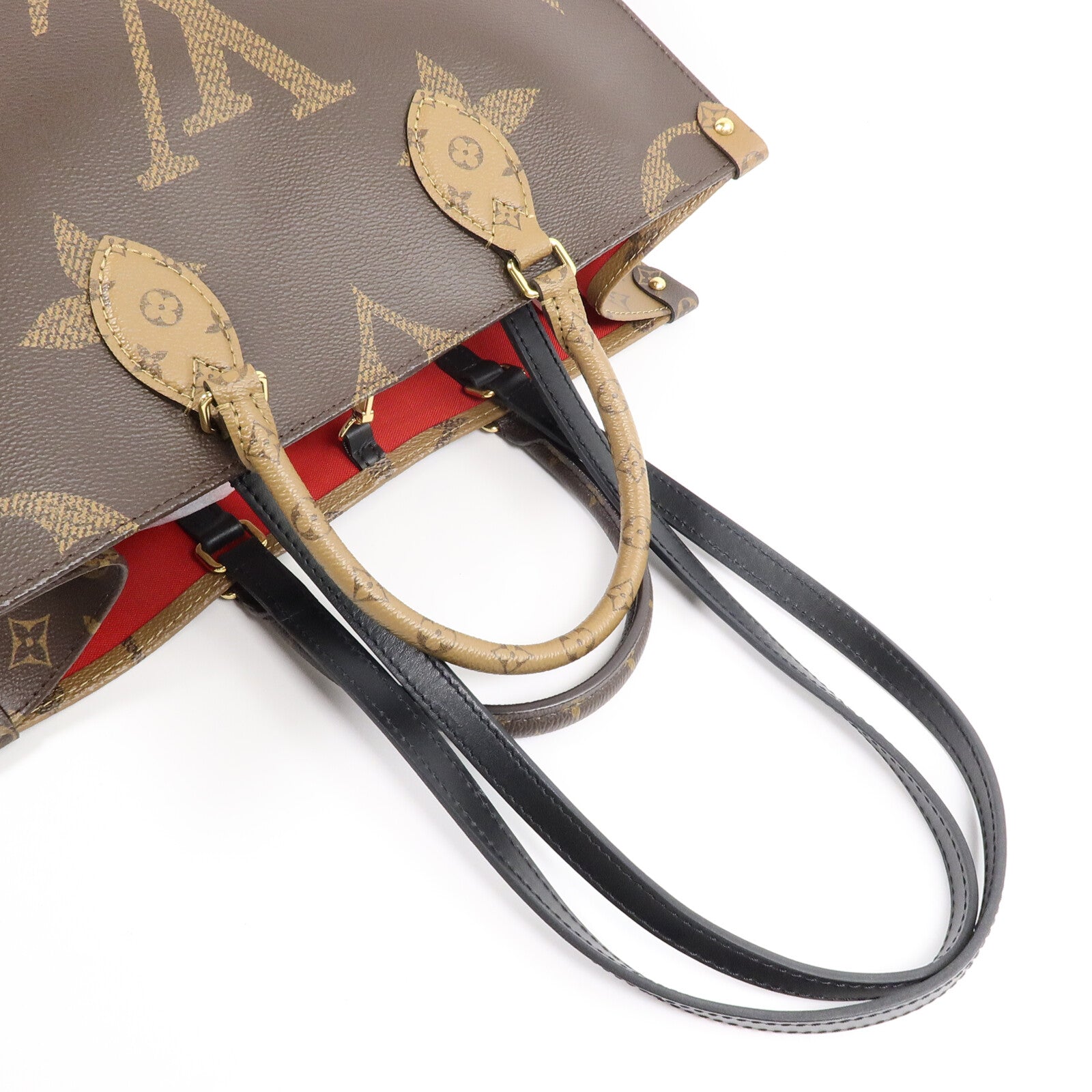 LOUIS VUITTON Monogram Giant On The Go MM金扣手挽肩背兩用袋