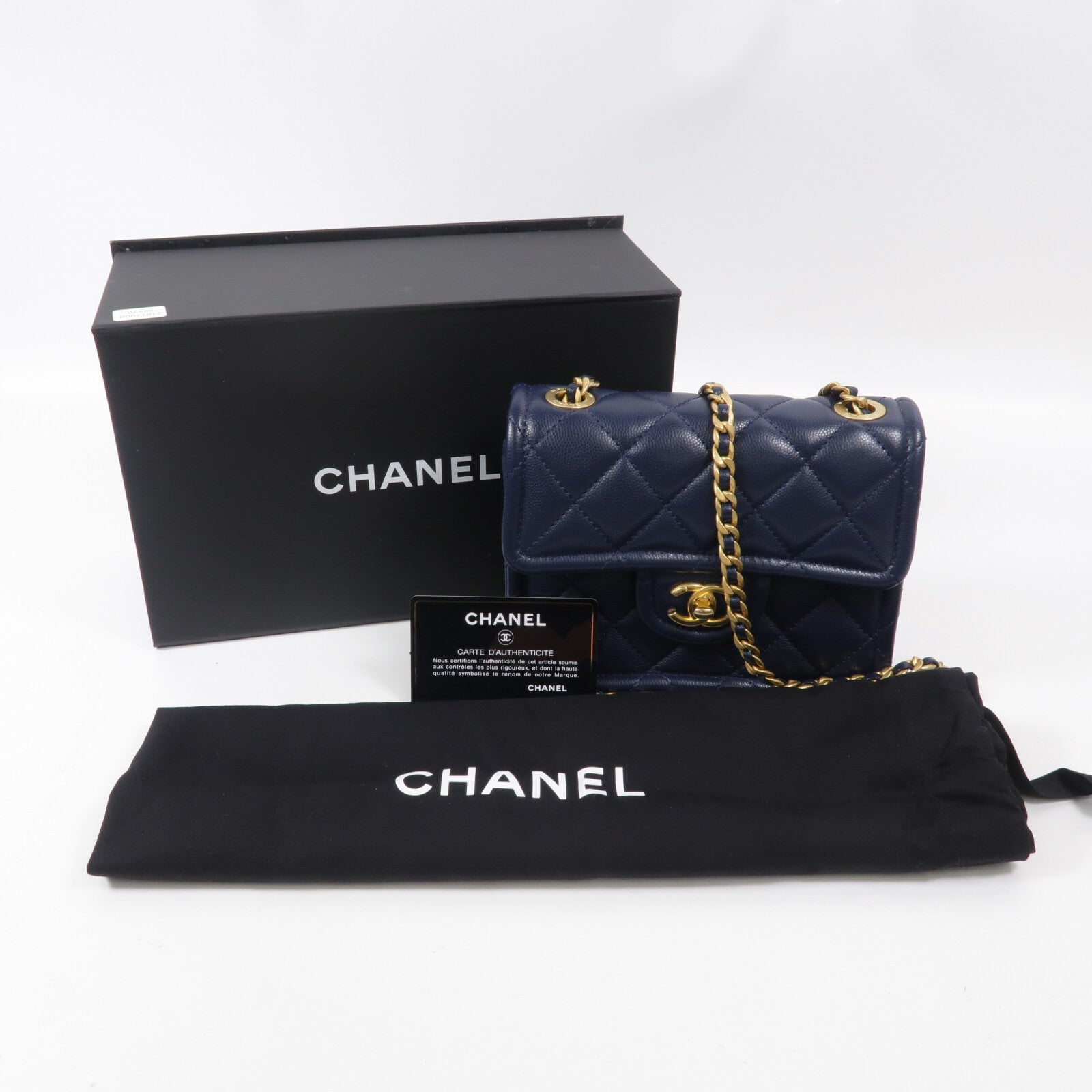 CHANEL 牛皮皮革Chain shoulder鏈帶肩背袋