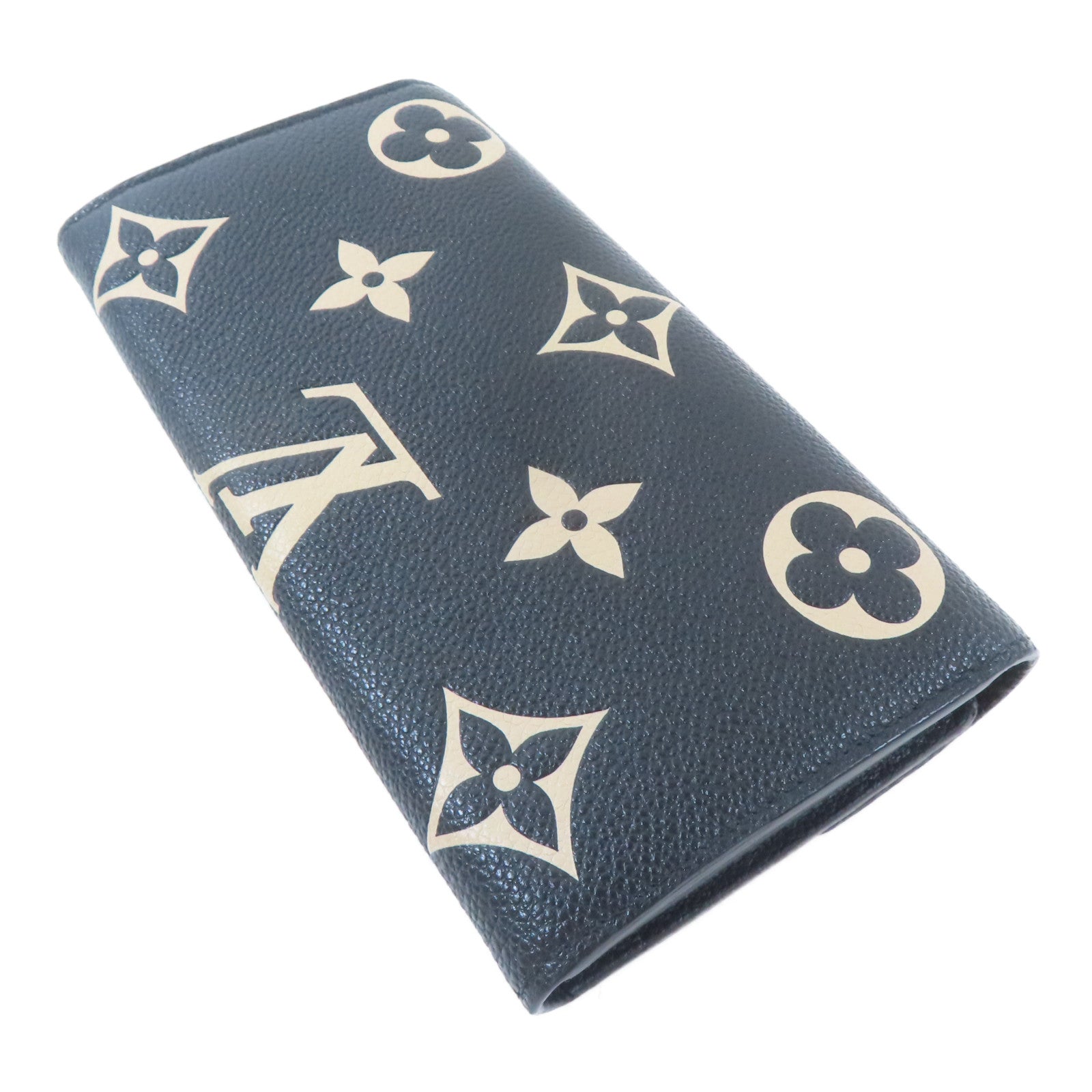 LOUIS VUITTON Monogram Empreinte Sarah Wallet金扣長錢包黑色