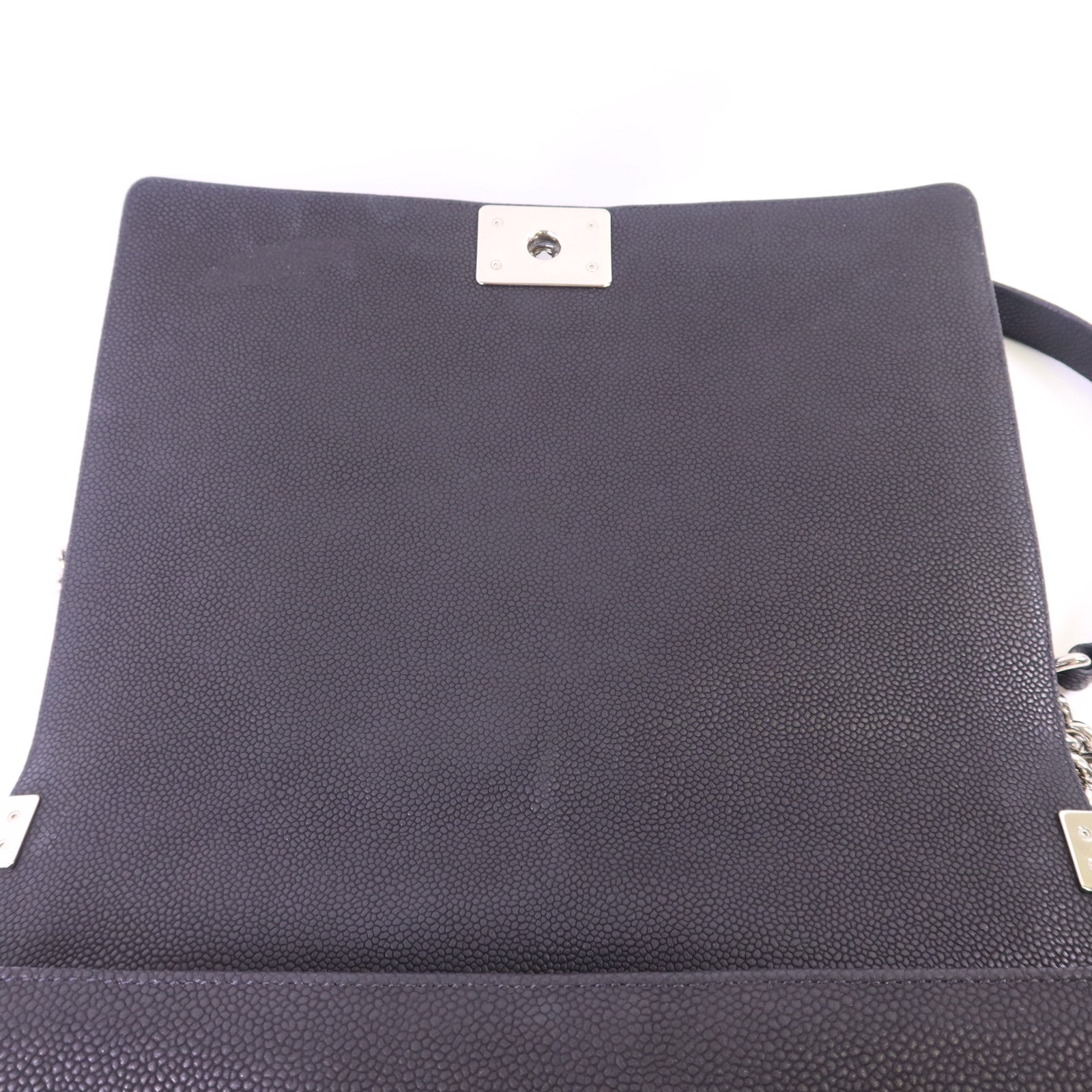 CHANEL 牛皮皮革Boy 30銀扣鏈帶肩背袋