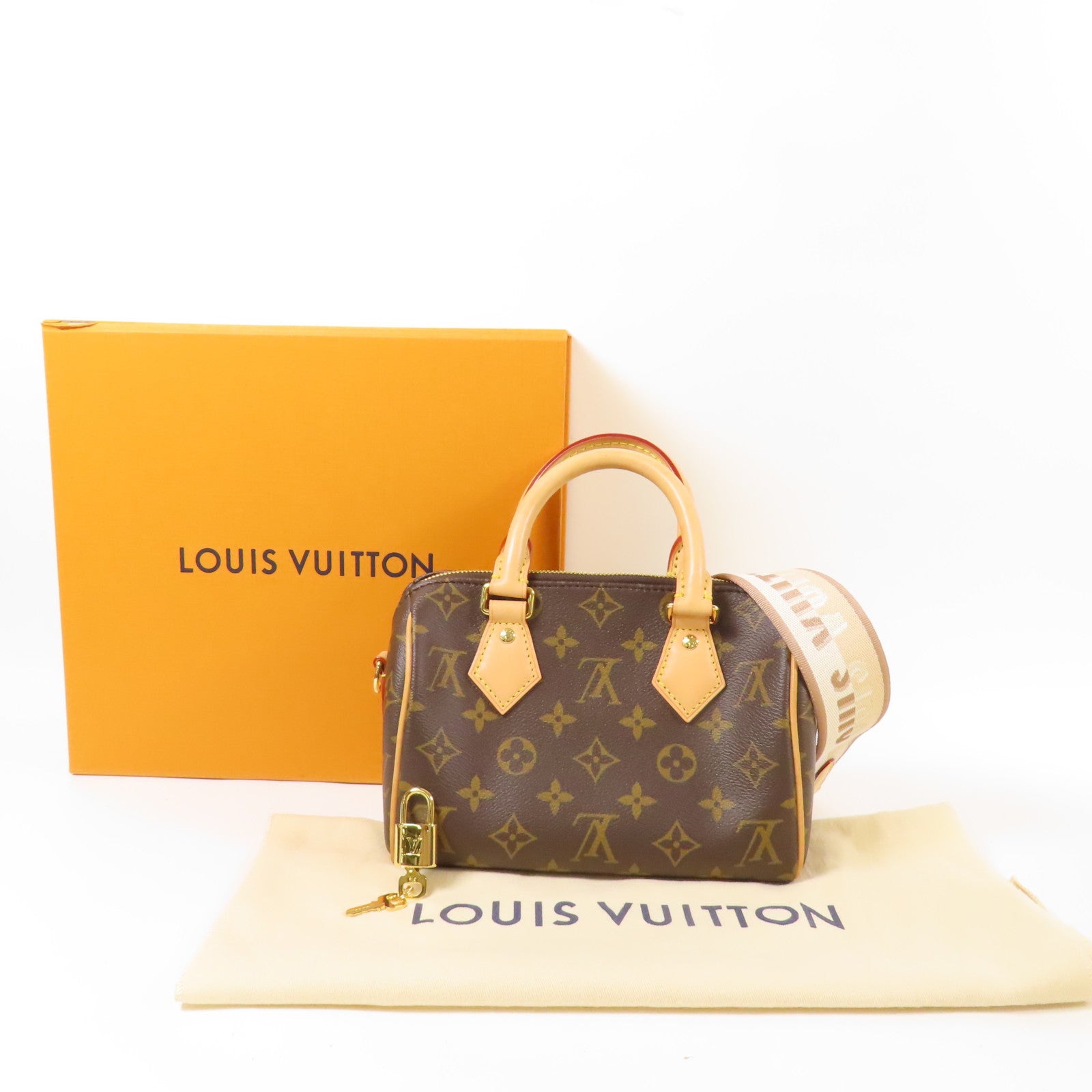 LOUIS VUITTON Monogram Speedy Bandouliere 20金扣手挽肩背兩用袋