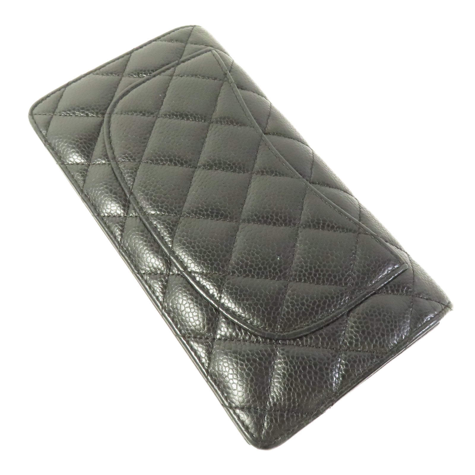 CHANEL 牛皮皮革Long Wallet銀扣長錢包