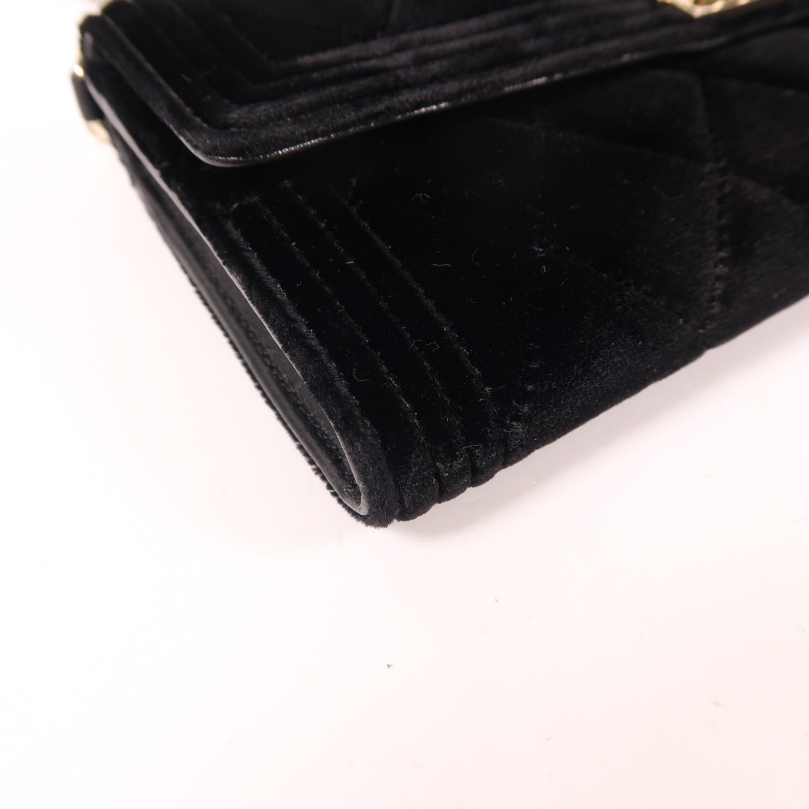 CHANEL CC GHW Chain Shoulder Bag Velvet Black