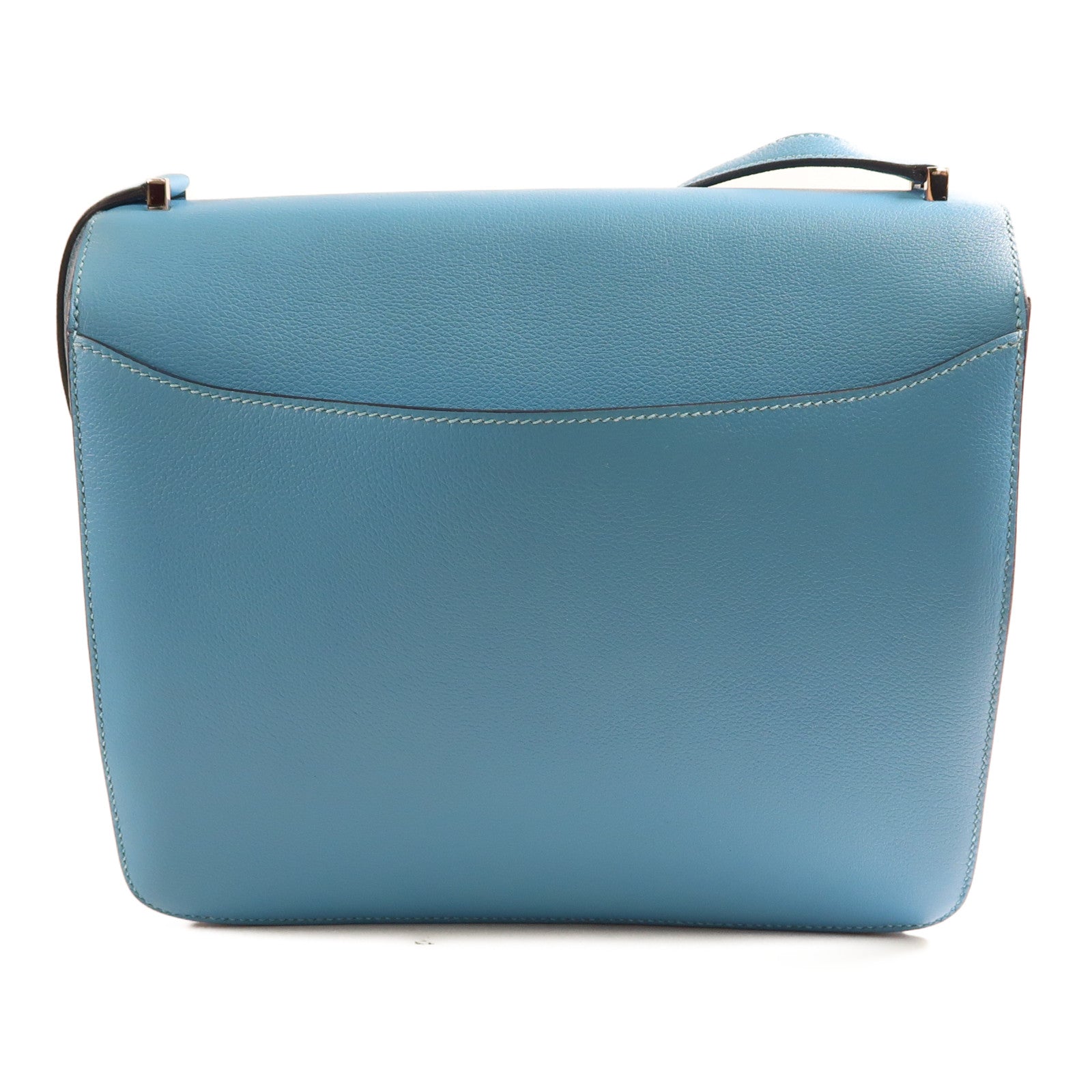 HERMES 【激減優惠】Evercolor皮革2002銀扣肩背袋Bleu Du Nord