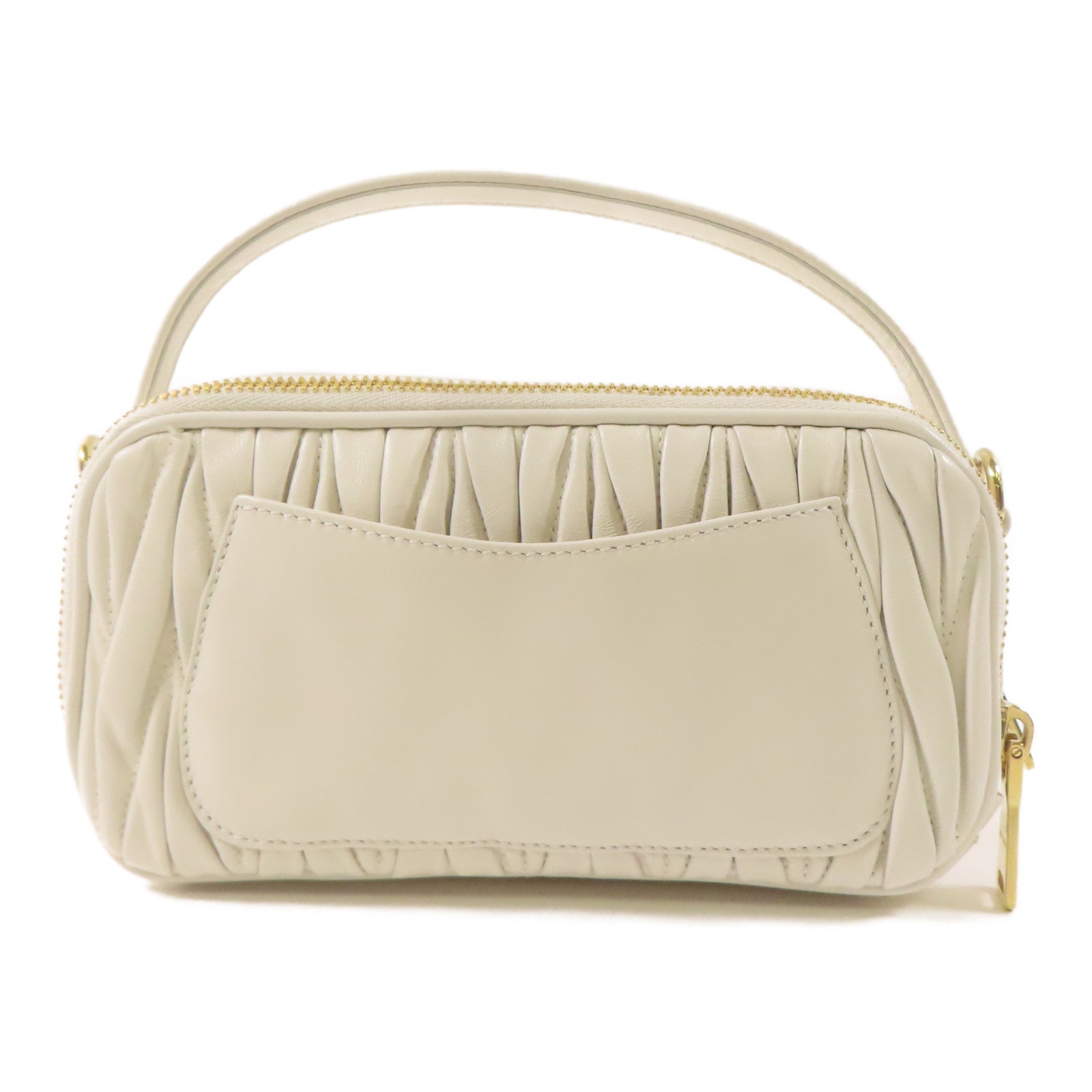 Miu Miu 羊皮皮革Matlasse Nappa Shoulder Bag金扣肩背袋白色