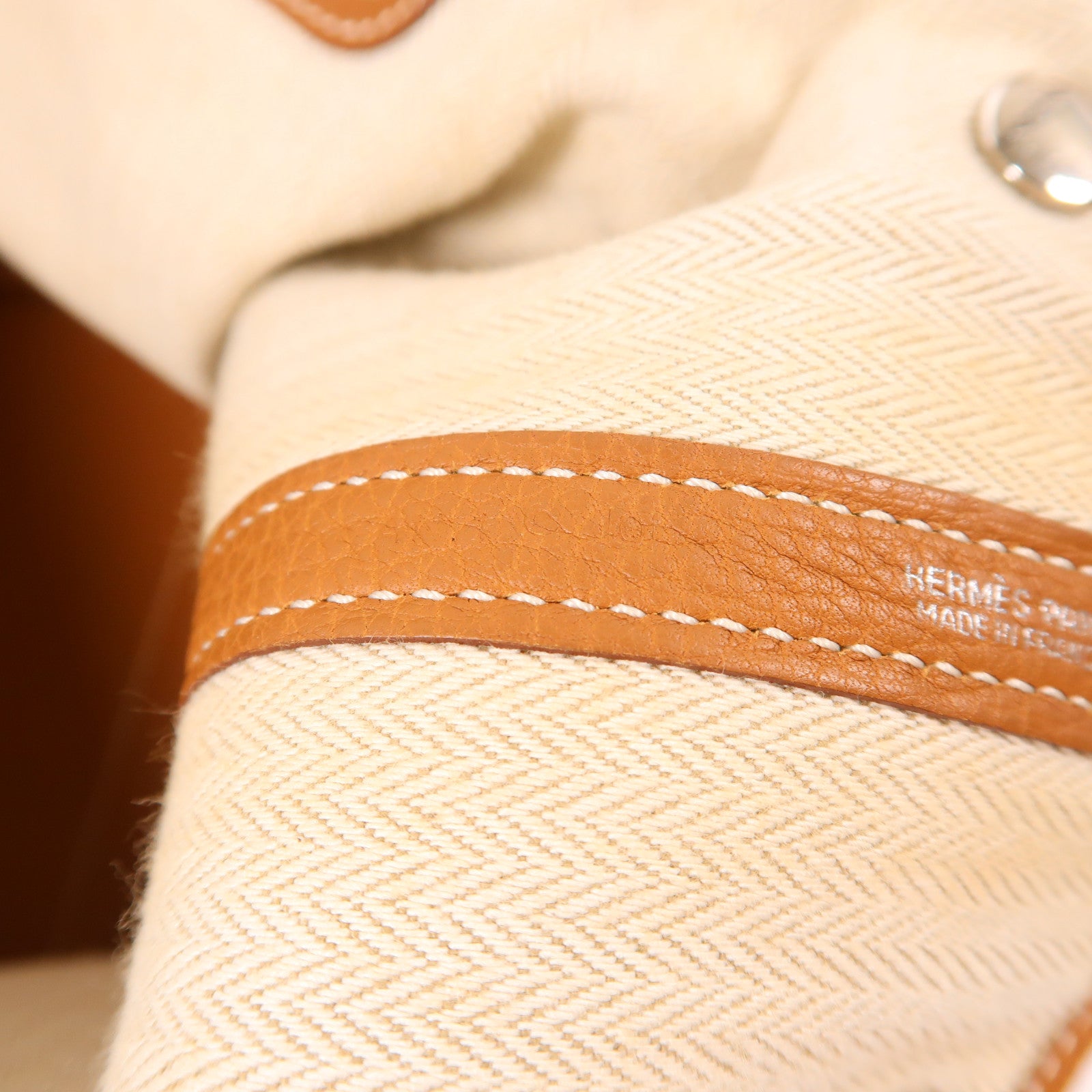 HERMES Negonda皮革Garden Party PM銀扣手挽袋
