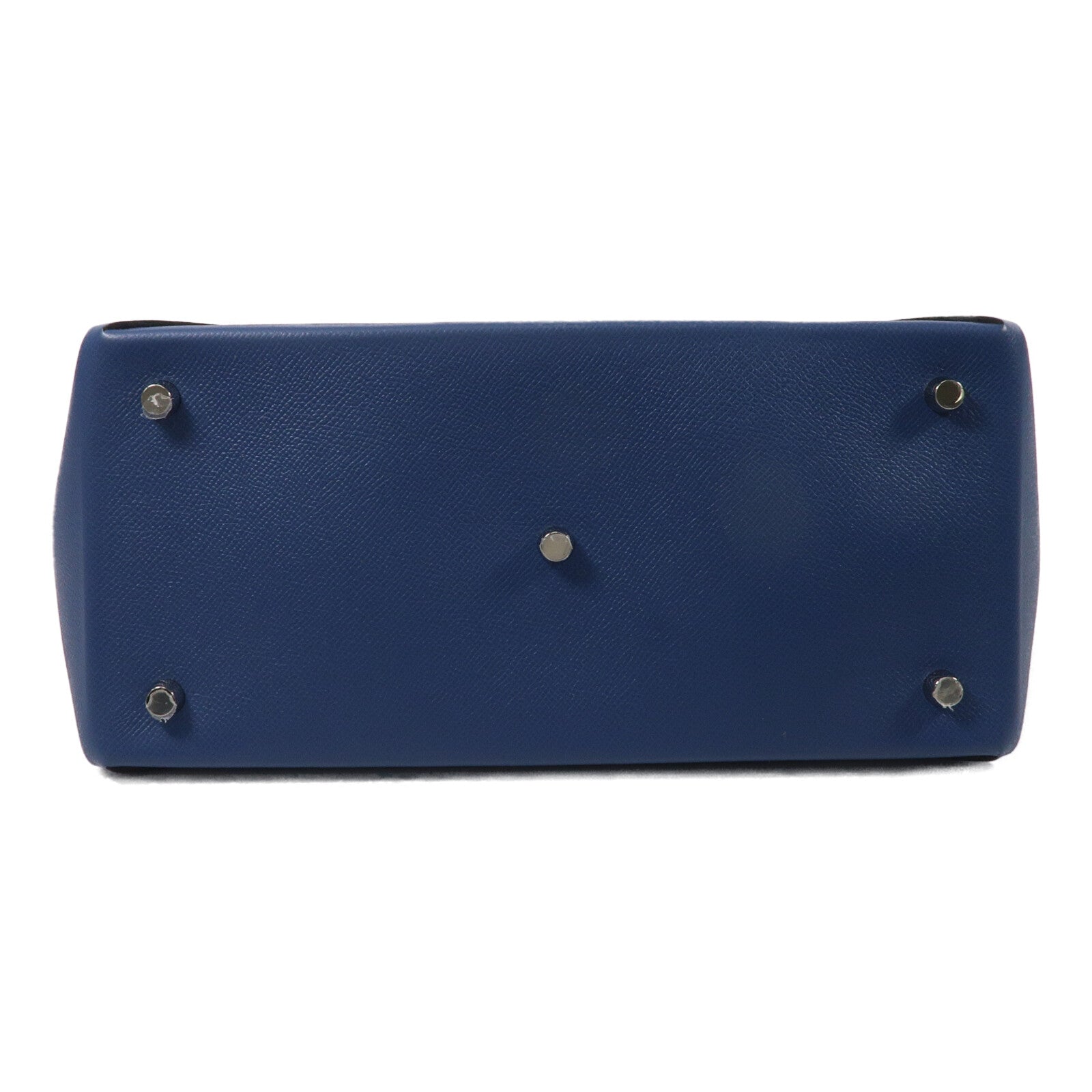 HERMES 麂皮/Epsom皮革Maxibox Cabas 30手挽袋Blue Agate/Cardamome