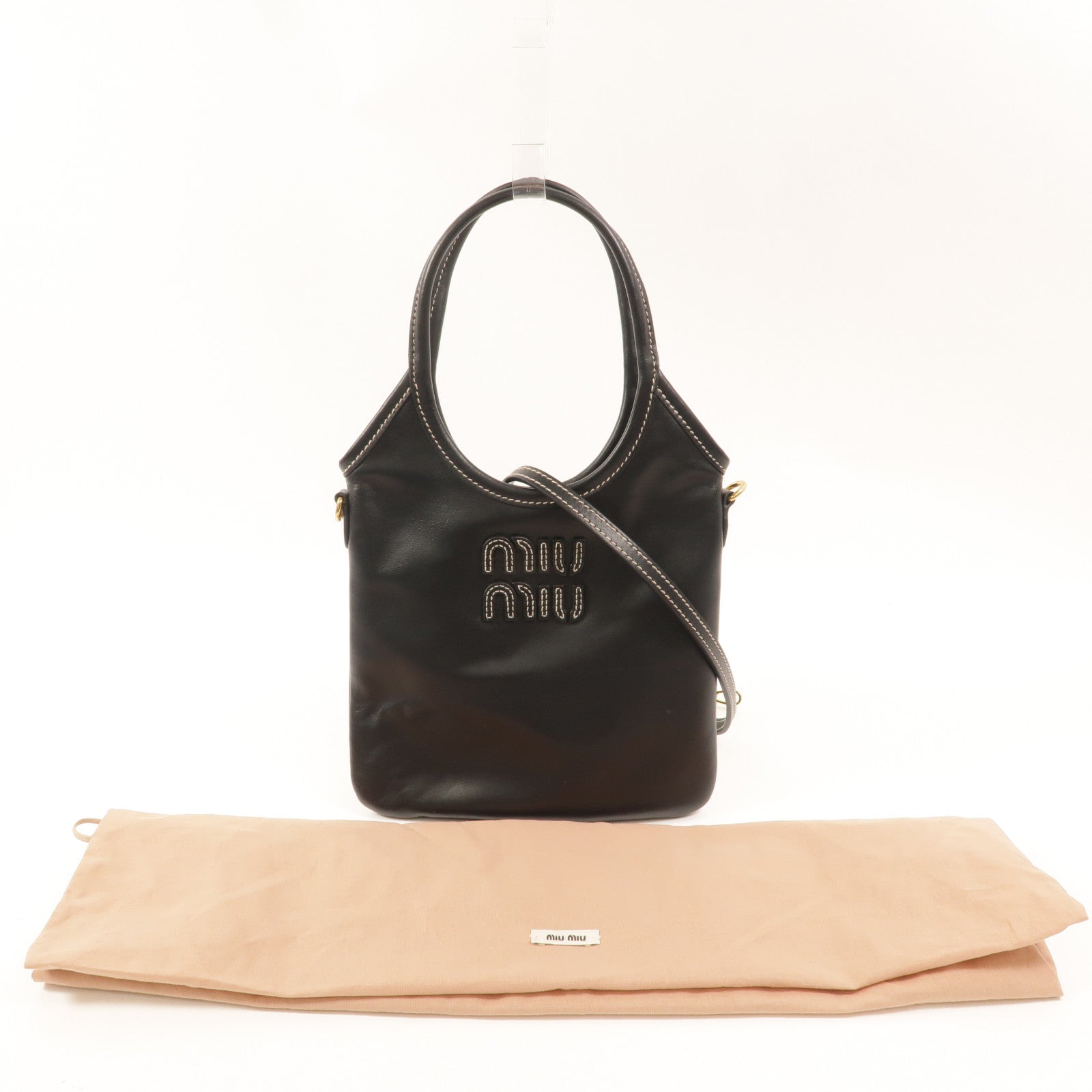 Miu Miu 牛皮皮革Ivy Mini手挽肩背兩用袋