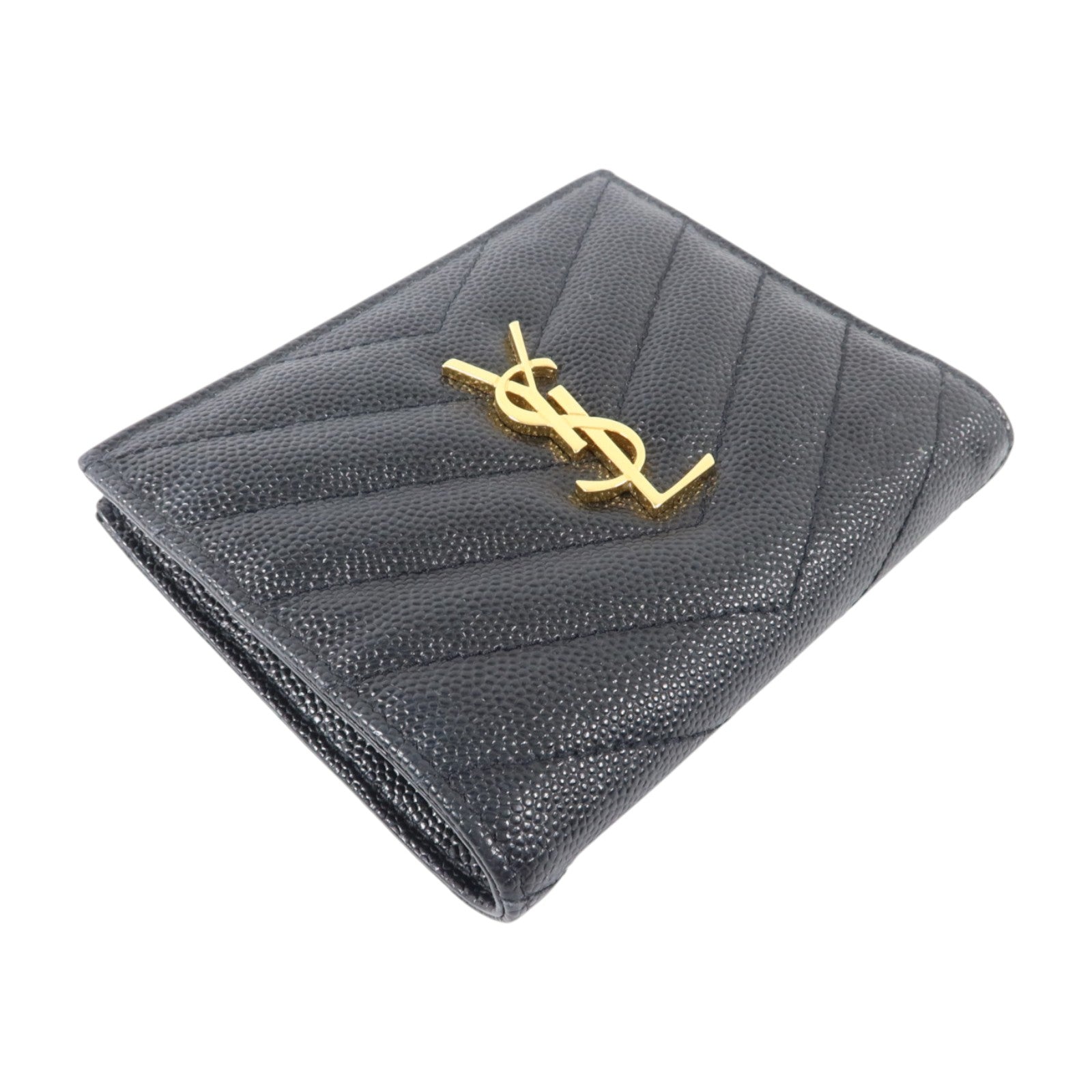 YVES SAINT LAURENT 牛皮皮革Cassandre Monogram Wallet金扣錢包