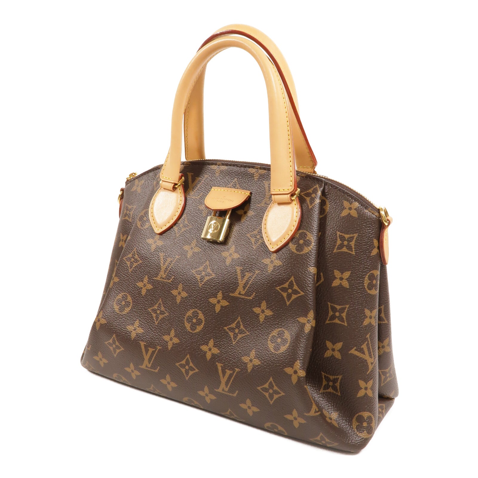 LOUIS VUITTON Monogram Rivoli PM手挽肩背兩用袋棕色