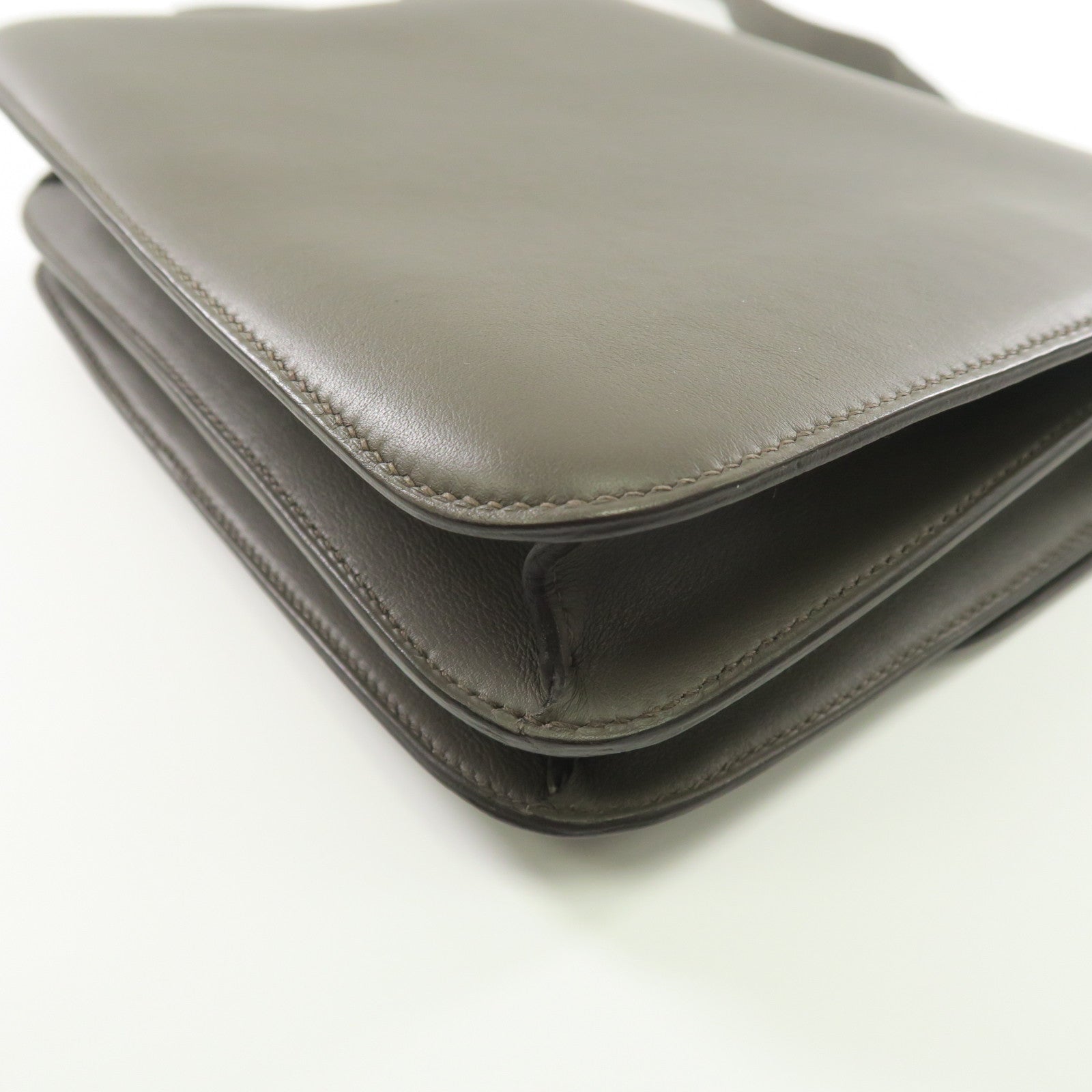 HERMES Swift皮革Constance 24金扣肩背袋Gris Etain錫器灰色