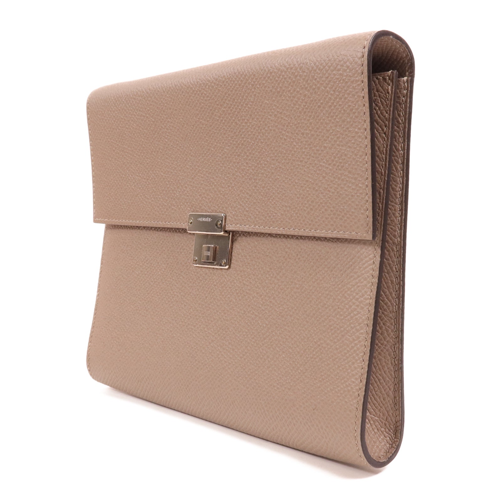 HERMES Epsom皮革Clic 16銀扣肩背袋