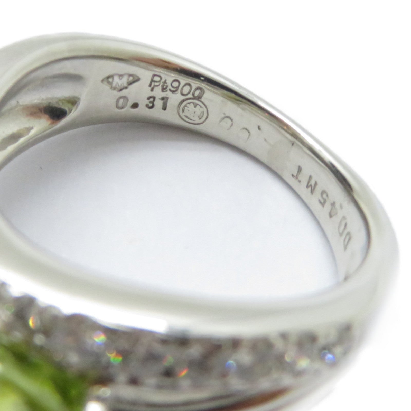 JEWELRY 【激減優惠】PT900鉑金Sphene Ring 2.00ct榍石/0.45ct鑽石戒指US#5