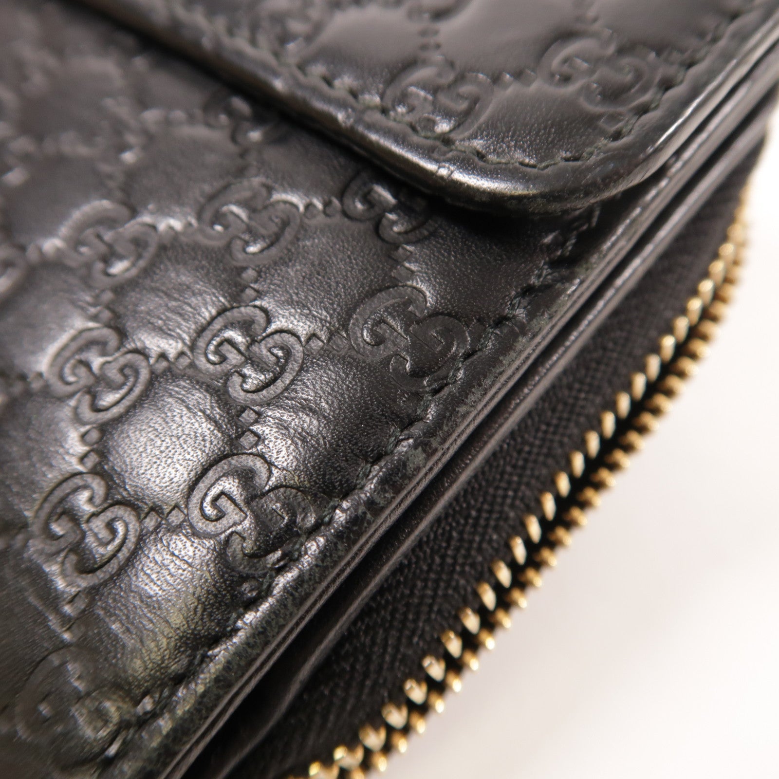 GUCCI 牛皮皮革Zipper Long Wallet金扣