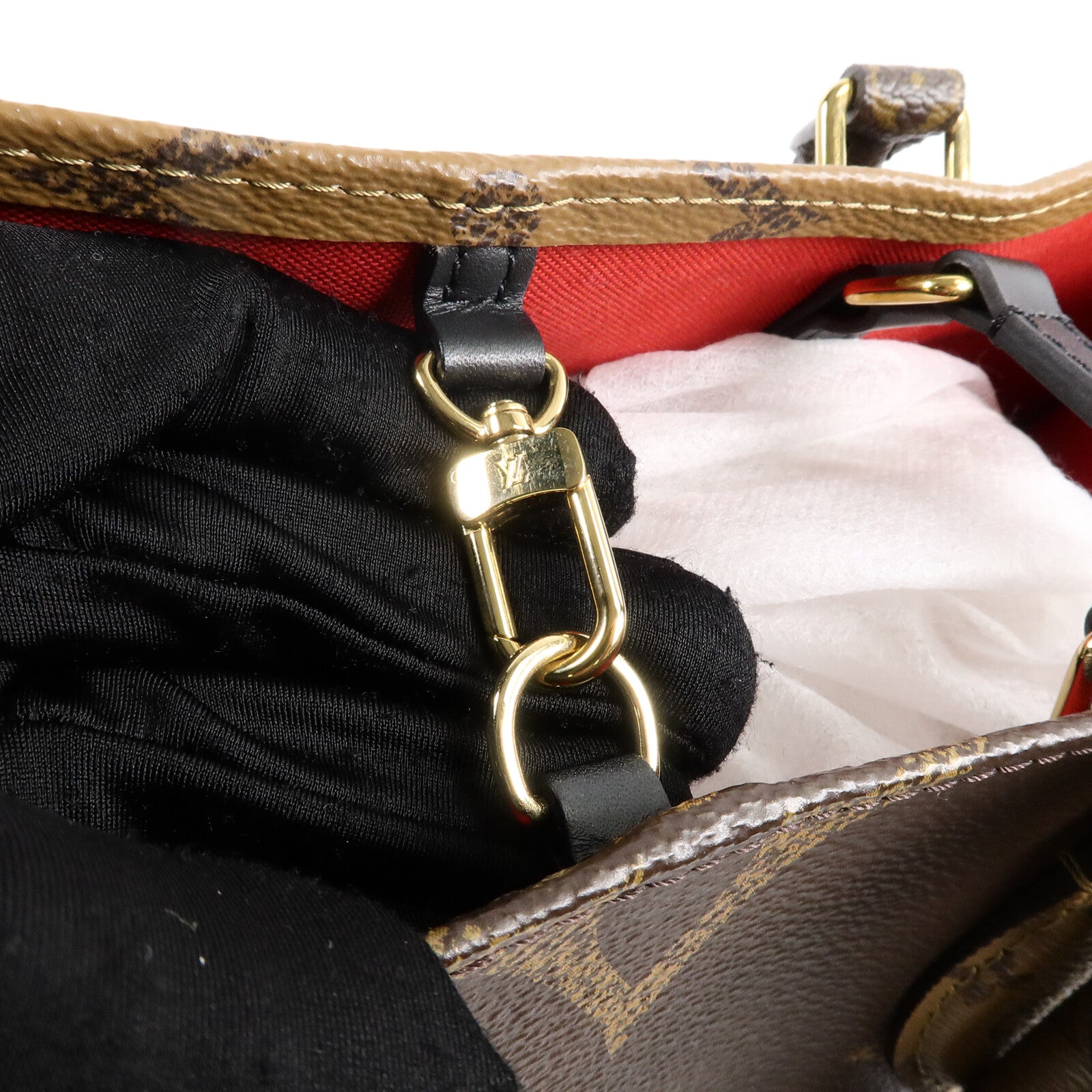 LOUIS VUITTON Monogram Giant On The Go MM金扣手挽肩背兩用袋