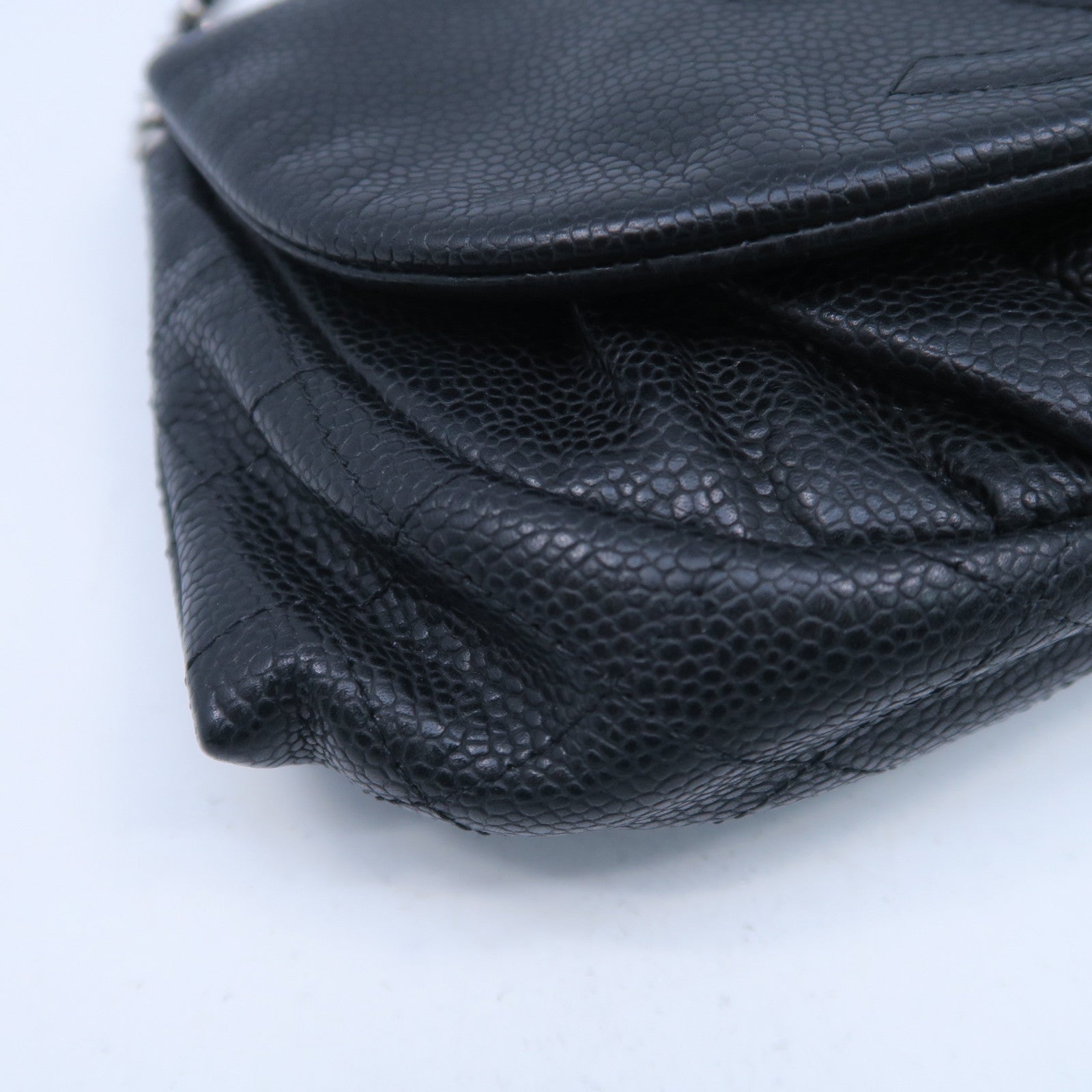 CHANEL 【激減優惠】牛皮皮革Chain Shoulder Bag銀扣鏈帶肩背袋黑色