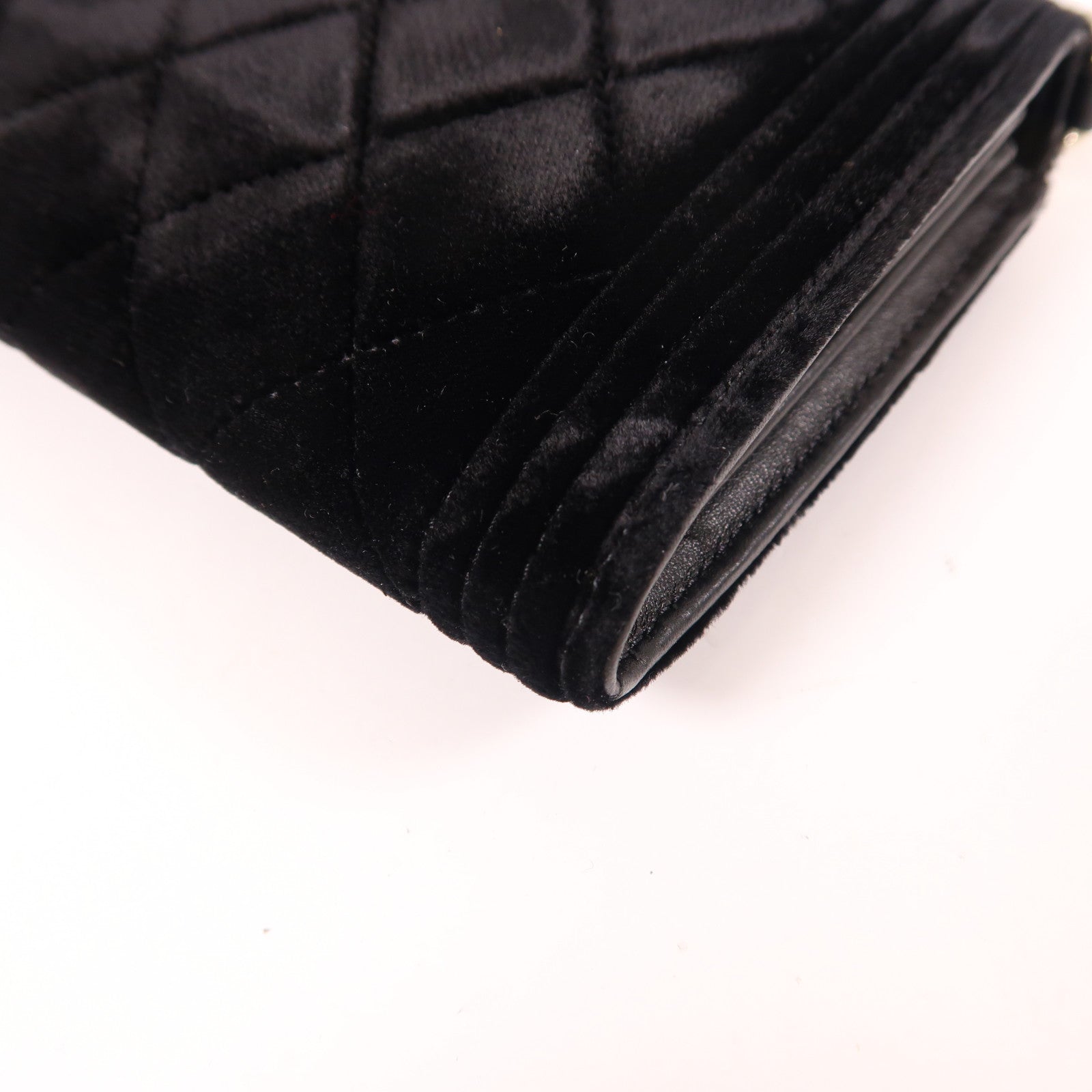 CHANEL CC GHW Chain Shoulder Bag Velvet Black