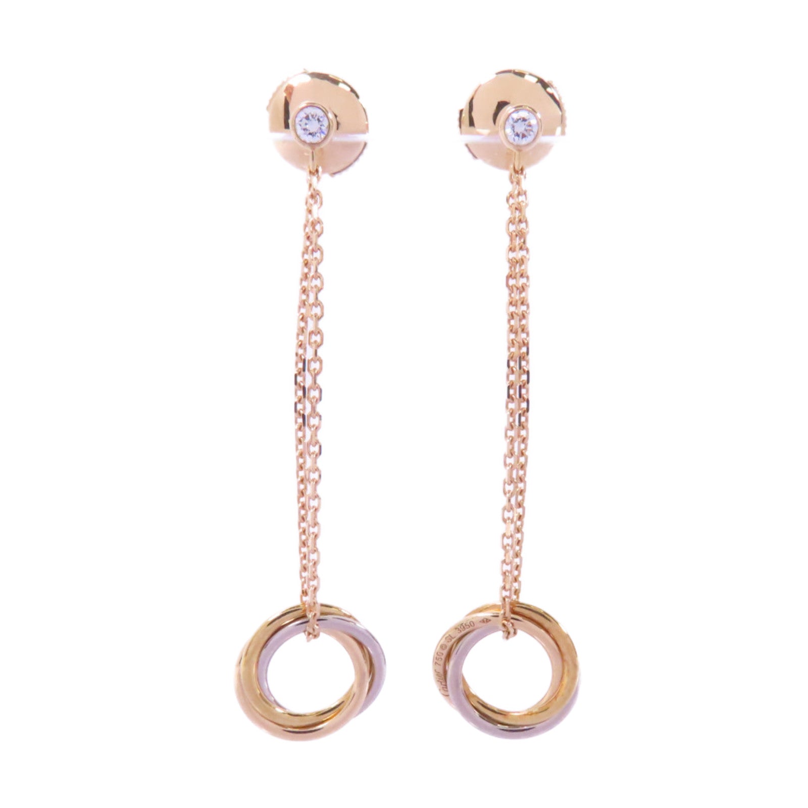 CARTIER 18K白金/黃金/玫瑰金Trinity Earrings耳環