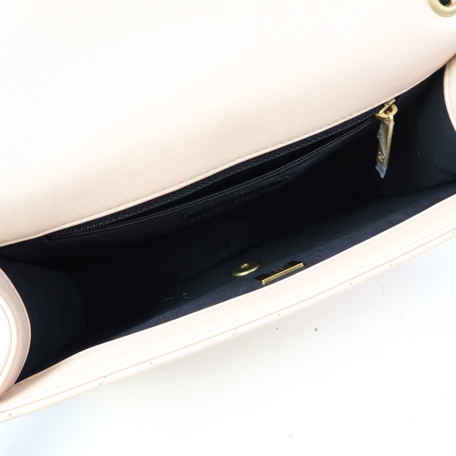 CHANEL 菱格牛皮皮革Shoulder Bag金扣鏈帶肩背袋粉紅色/黑色