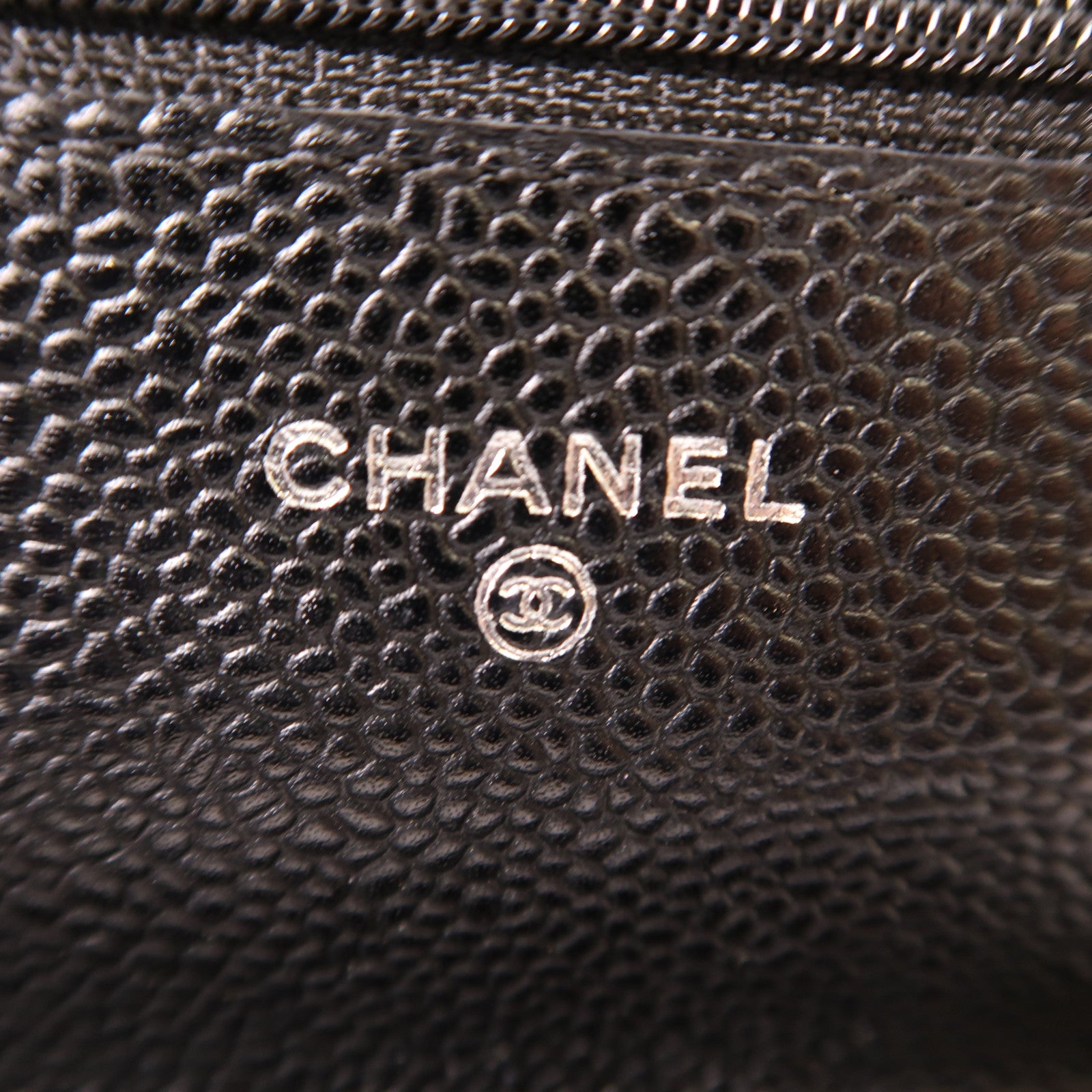 CHANEL 牛皮皮革Wallet On Chain銀扣鏈帶肩背袋黑色