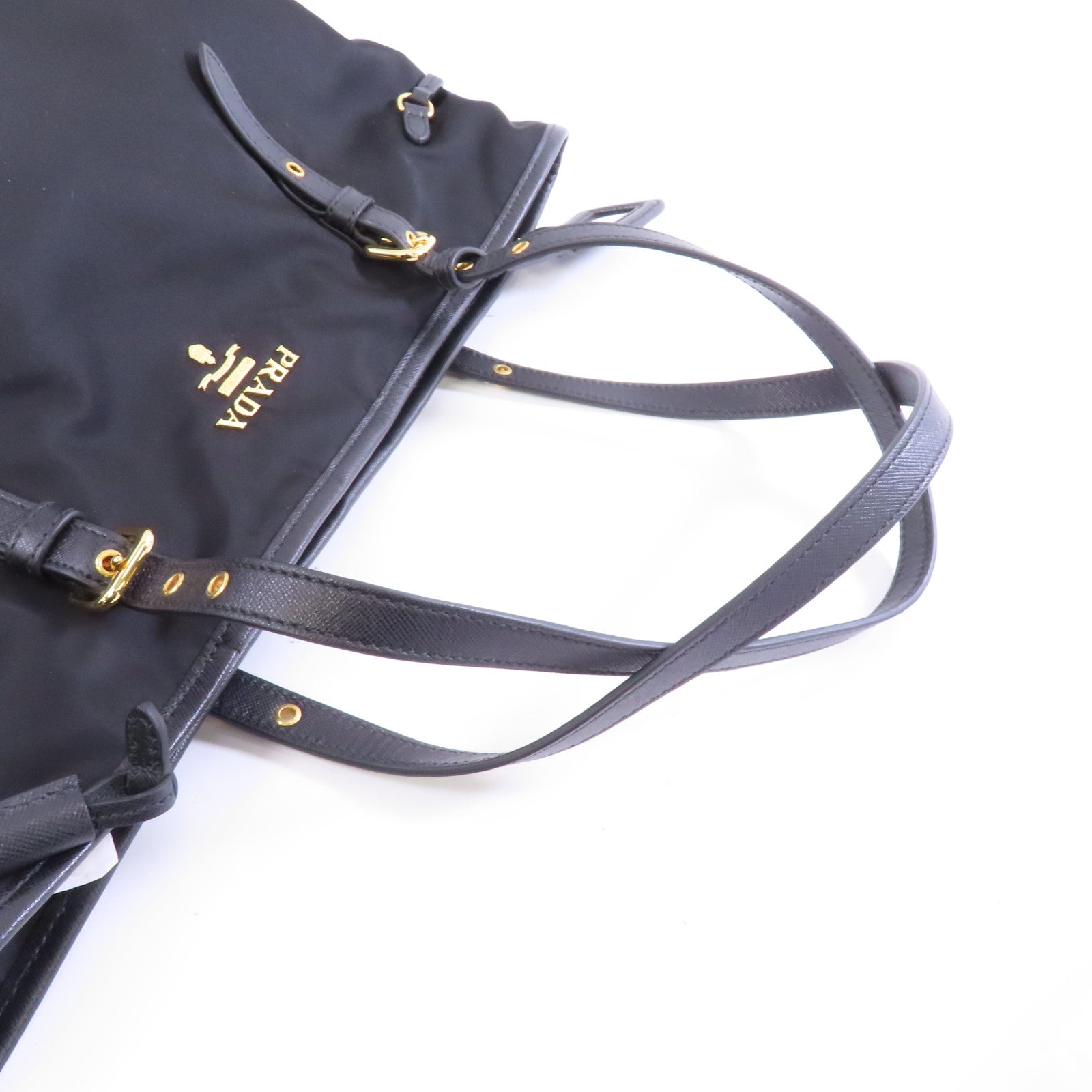 PRADA 尼龍Shoulder Bag金扣肩背袋黑色