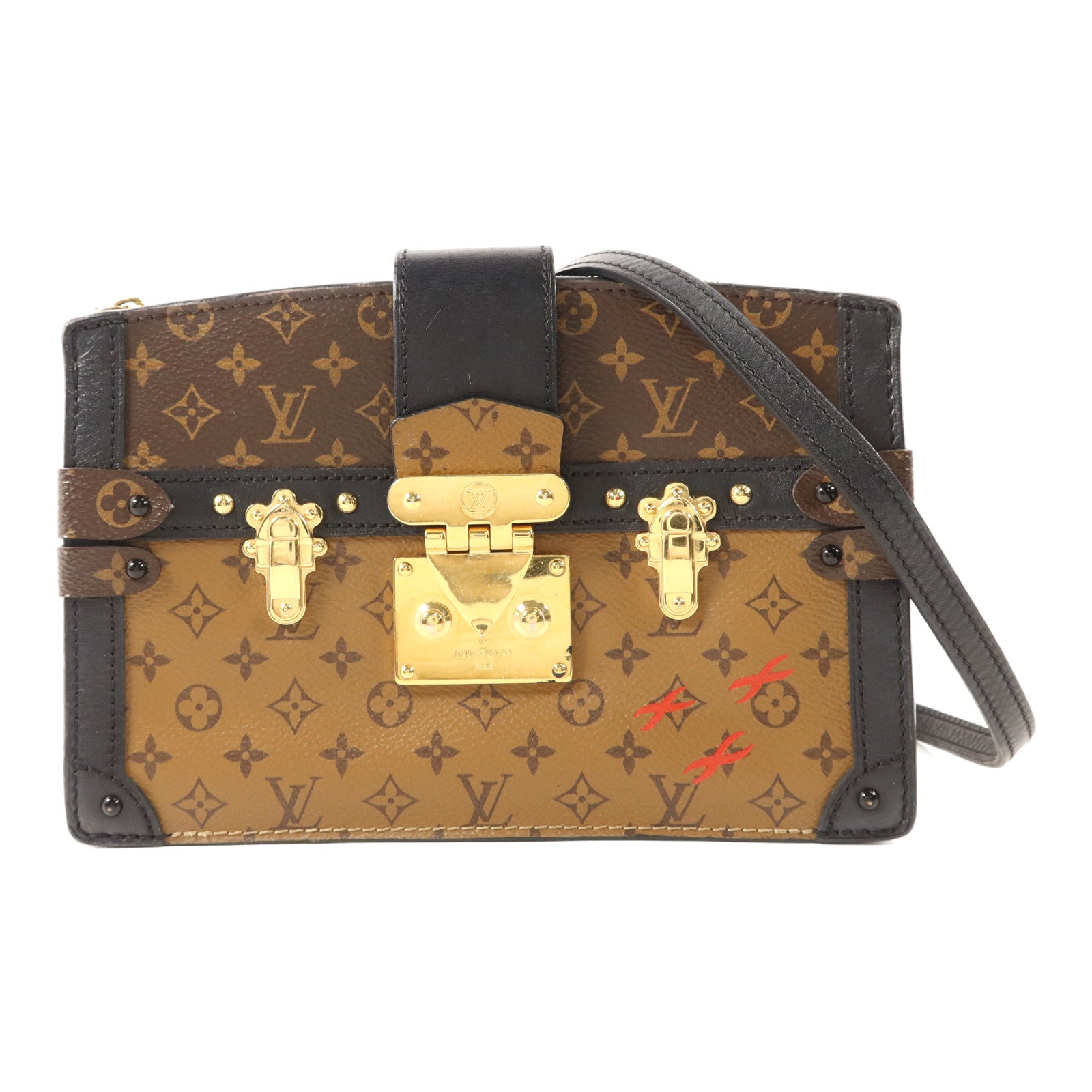 LOUIS VUITTON 【激減優惠】Monogram Reverse Trunk Clutch金扣肩背袋