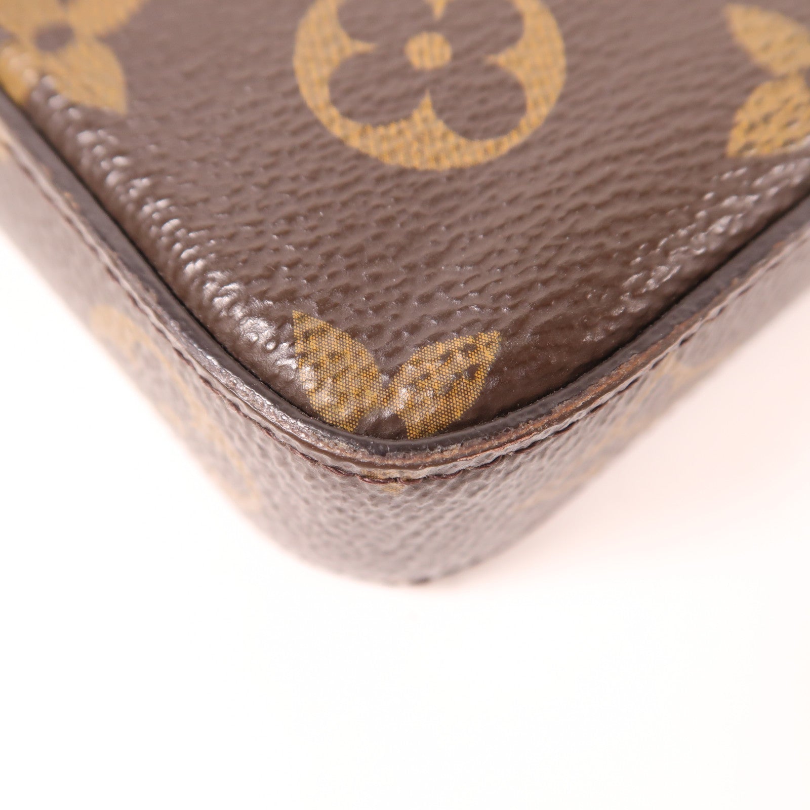 LOUIS VUITTON Monogram Pochette Felicie金扣鏈帶肩背袋棕色